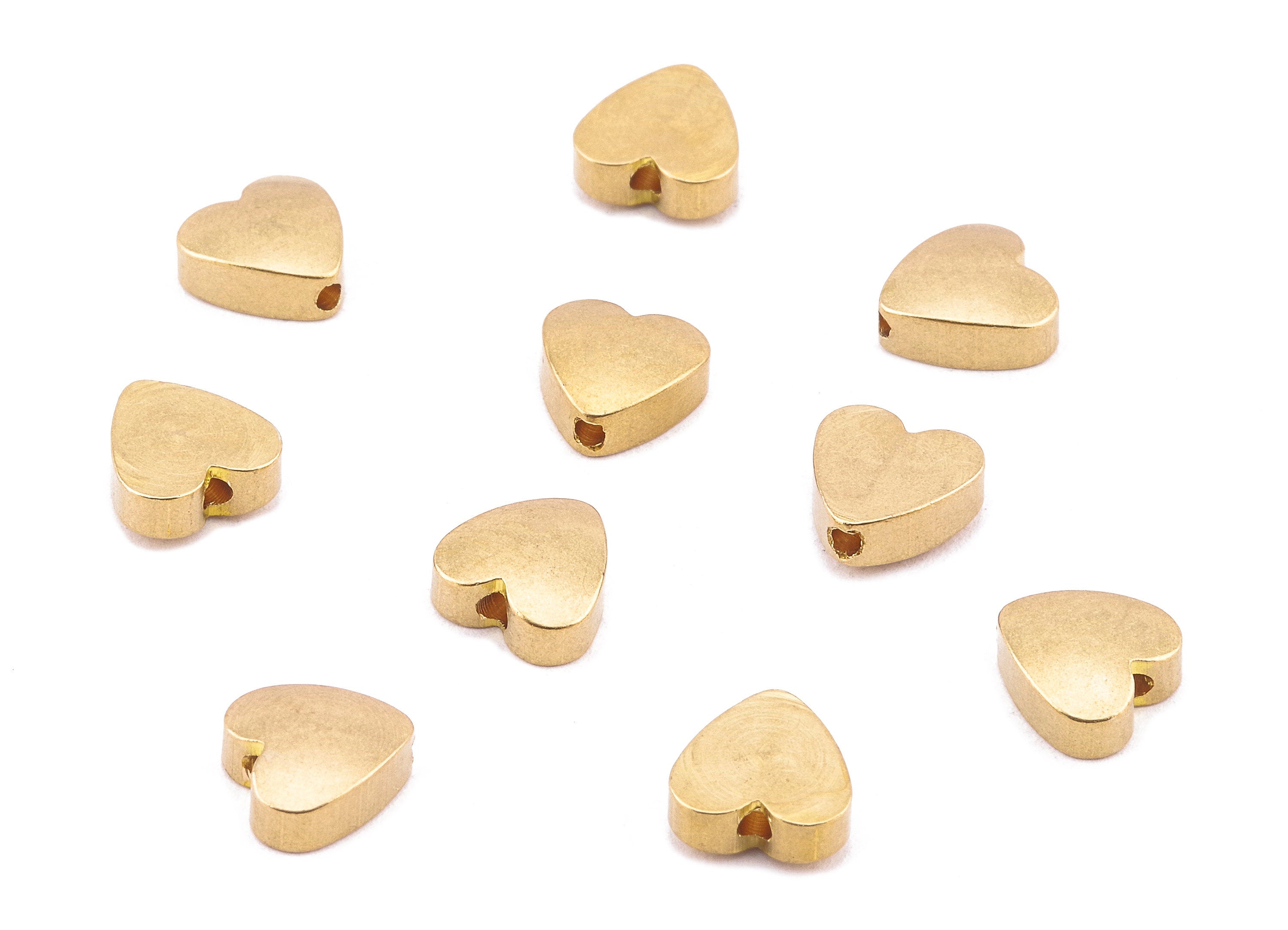 Brass Cabochon Heart Tag - Raw Brass Cabochon Heart Tag Stamping Blank Earring and pendant - Jewelry Supplies - 7.91x7.87x3.3mm - PP2225 - DOMEDBAZAAR