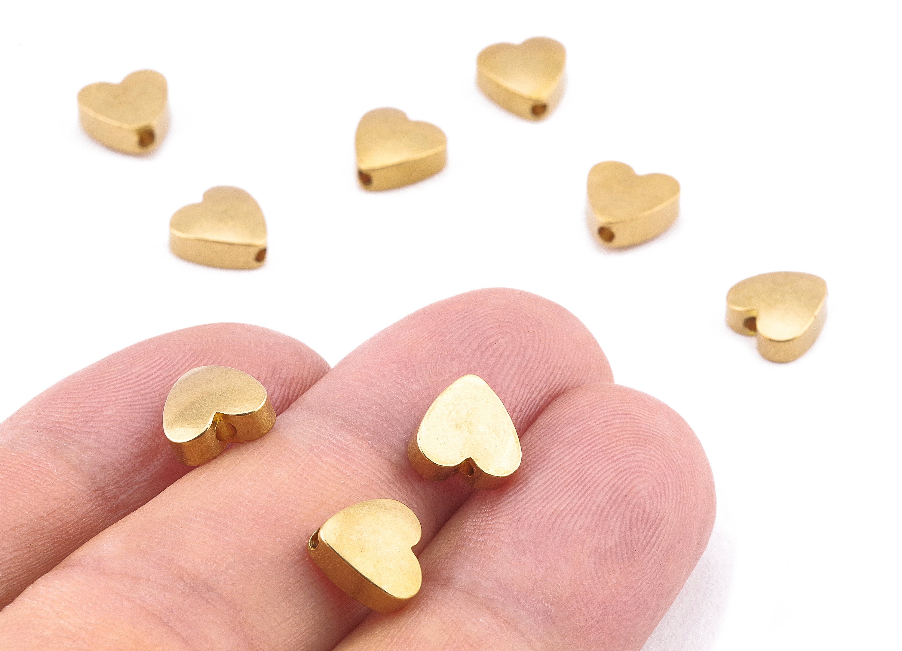 Brass Cabochon Heart Tag - Raw Brass Cabochon Heart Tag Stamping Blank Earring and pendant - Jewelry Supplies - 7.91x7.87x3.3mm - PP2225 - DOMEDBAZAAR