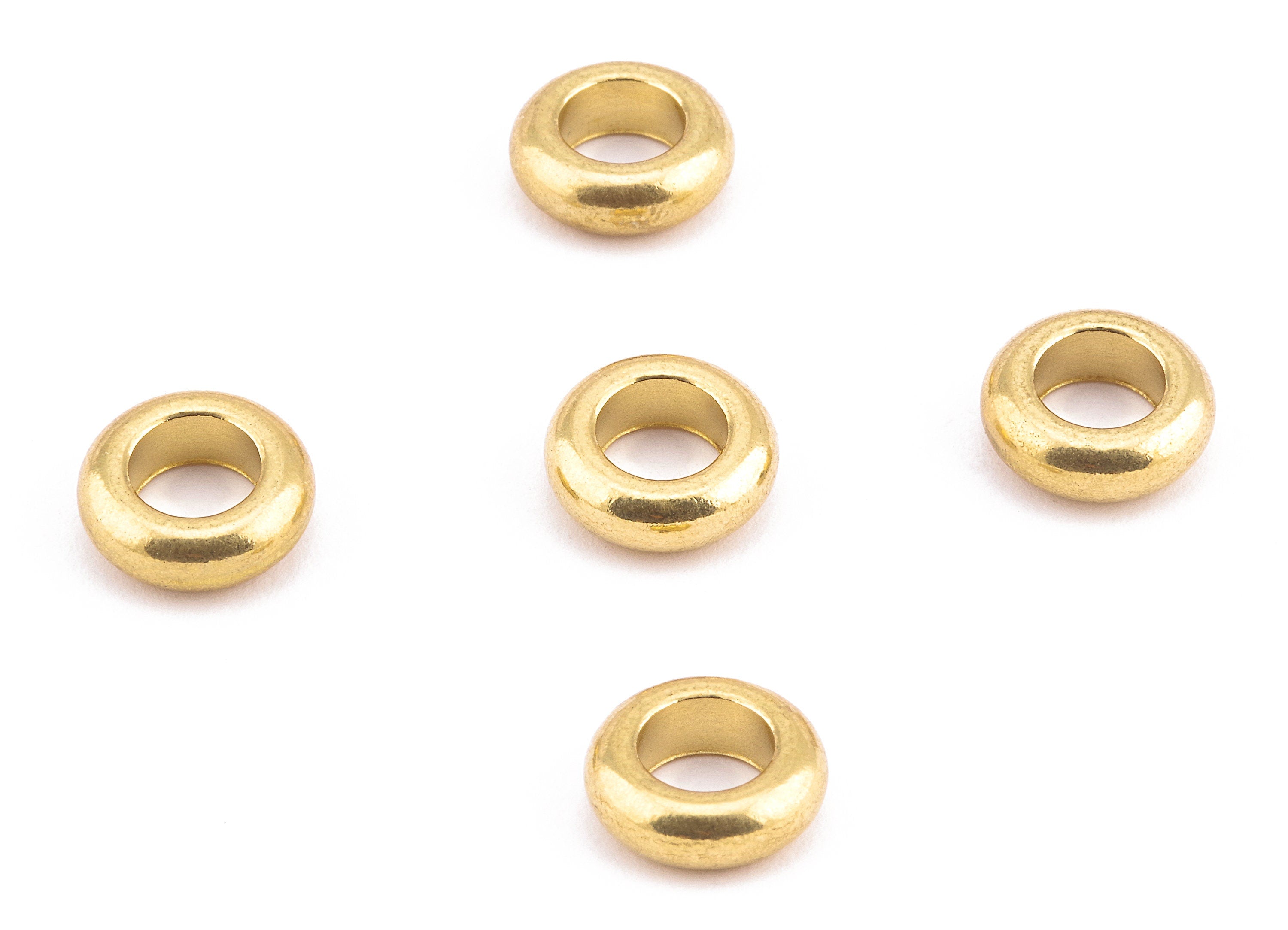 Brass Round Beads - Raw Brass Circle Beads - Earring Findings - Jewelry Supplies - 11.86x4.03x3.06mm - PP2269 - DOMEDBAZAAR