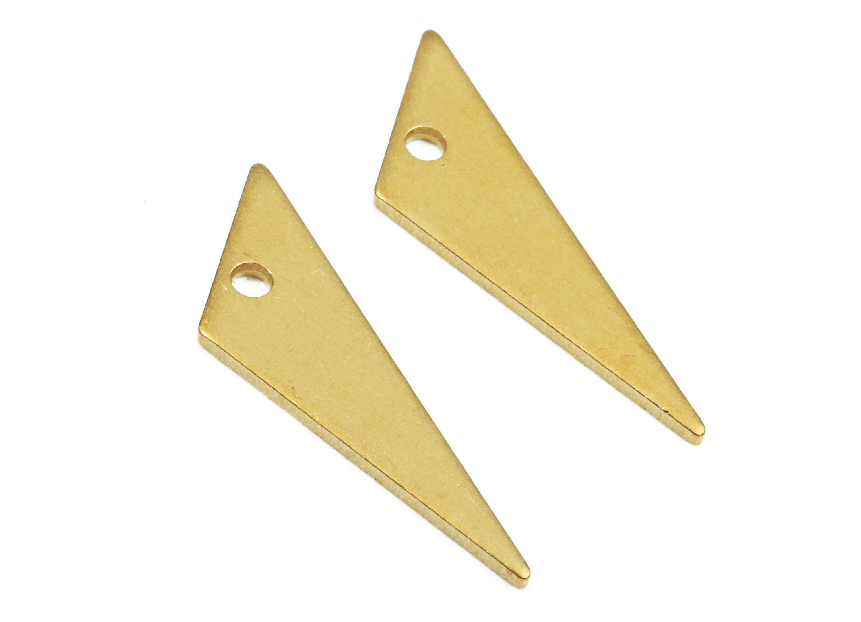 Personalized stamping blank - Brass Triangle Charms - Raw Brass Triangle Earrings and Pendant - 19.33x5.76x0.82mm - PP2546 - DOMEDBAZAAR