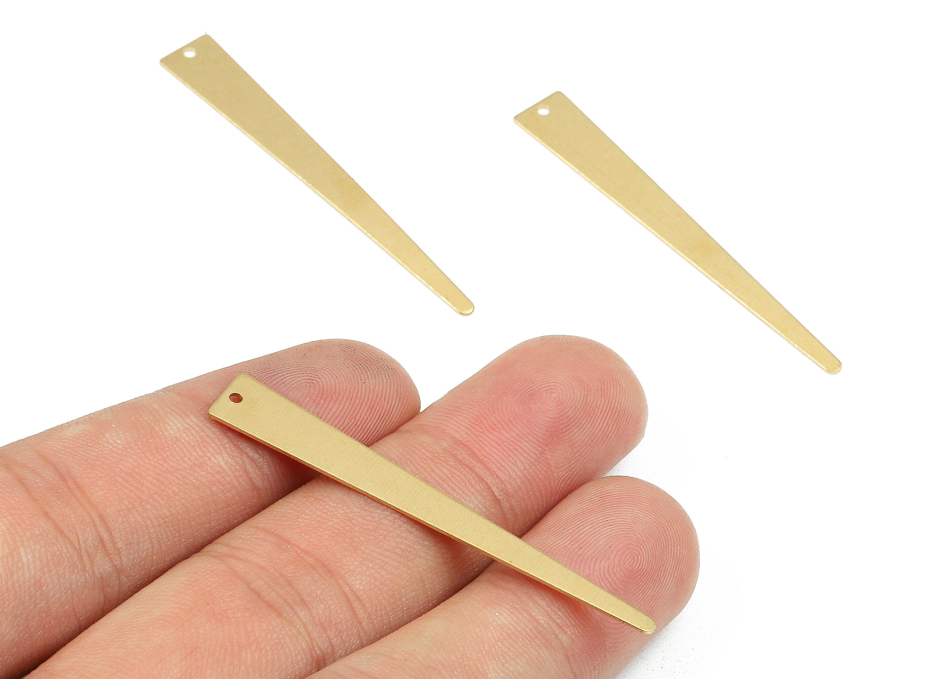 Personalized stamping blank - Brass Triangle Charms - Raw Brass Triangle Earrings and Pendant - 48.2x6.99x0.48mm - PP2461 - DOMEDBAZAAR