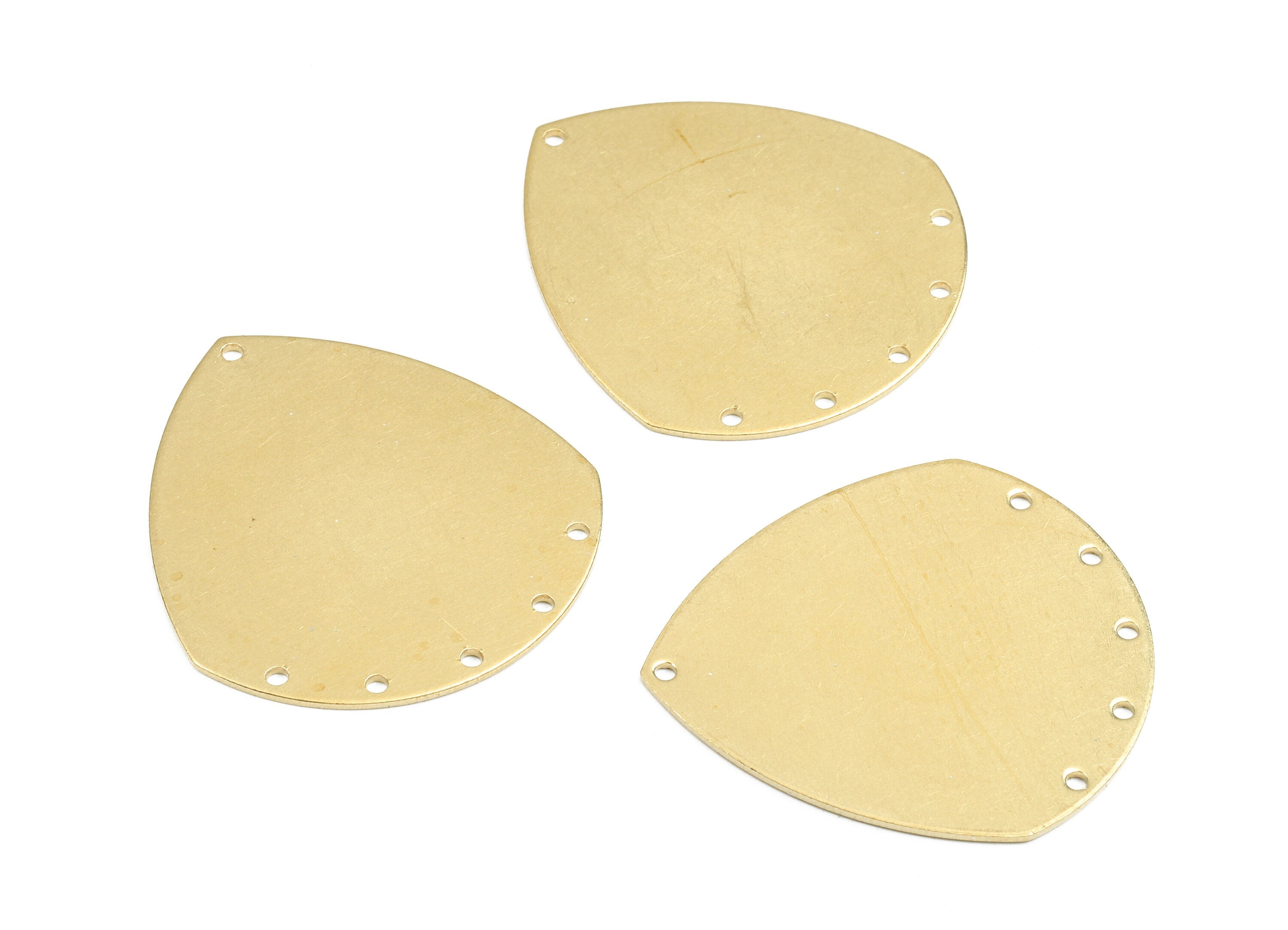 Personalized stamping blank - Brass Drop Connectors - Raw Brass Connector Pendant - Brass Drop Connector Findings- 35.63x32.73x1mm - PP2783 - DOMEDBAZAAR