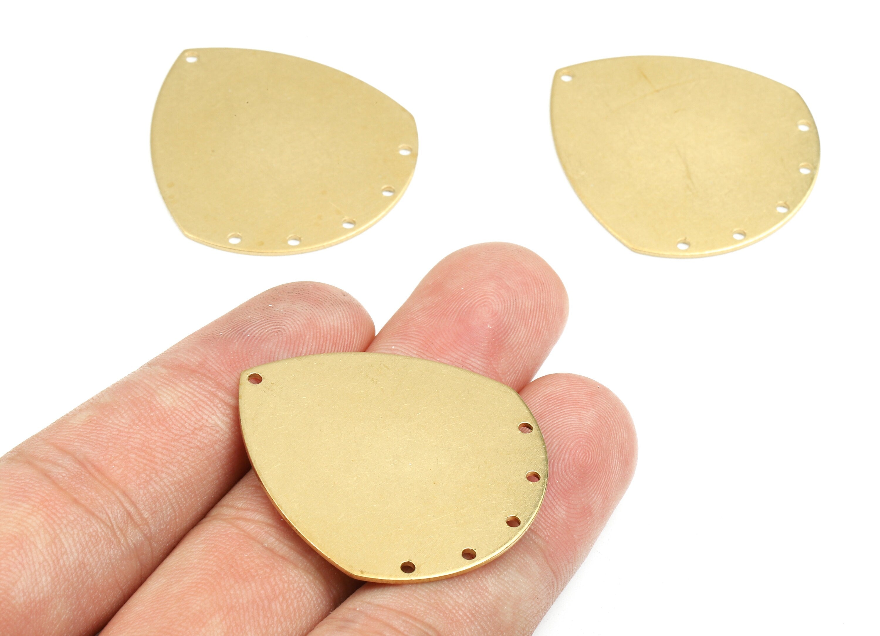 Personalized stamping blank - Brass Drop Connectors - Raw Brass Connector Pendant - Brass Drop Connector Findings- 35.63x32.73x1mm - PP2783 - DOMEDBAZAAR