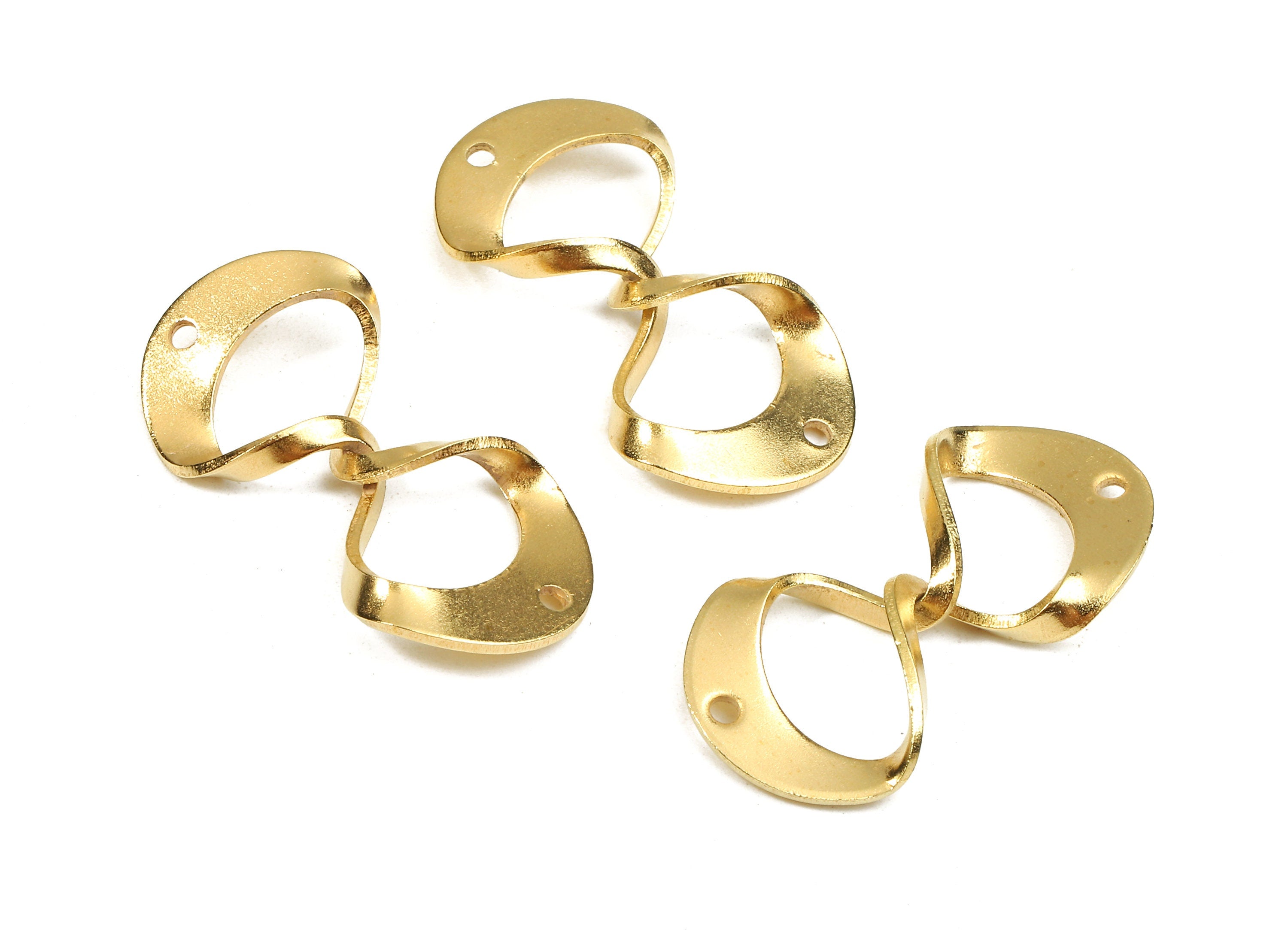 Brass Infinity Connectors - Raw Brass Infinit Connector Pendant - 2 Holes Connectors - Jewelry Supplies - 28.32x14.91x0.81mm - PP2500 - DOMEDBAZAAR