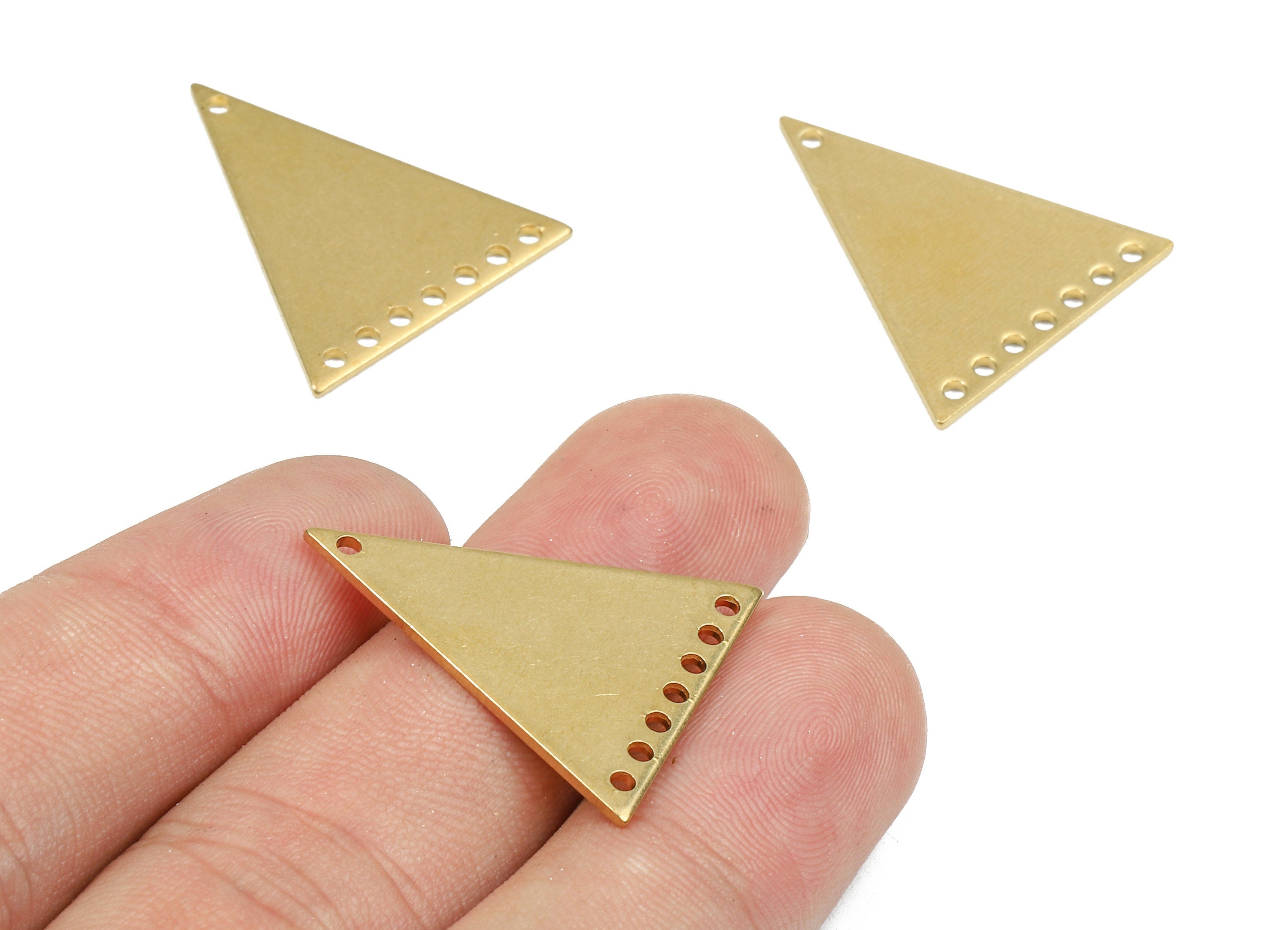 Personalized stamping blank - Brass Triangle Connectors - Raw Brass Triangle Connector Pendant - 26.55x22.66x1.15mm - PP2703 - DOMEDBAZAAR