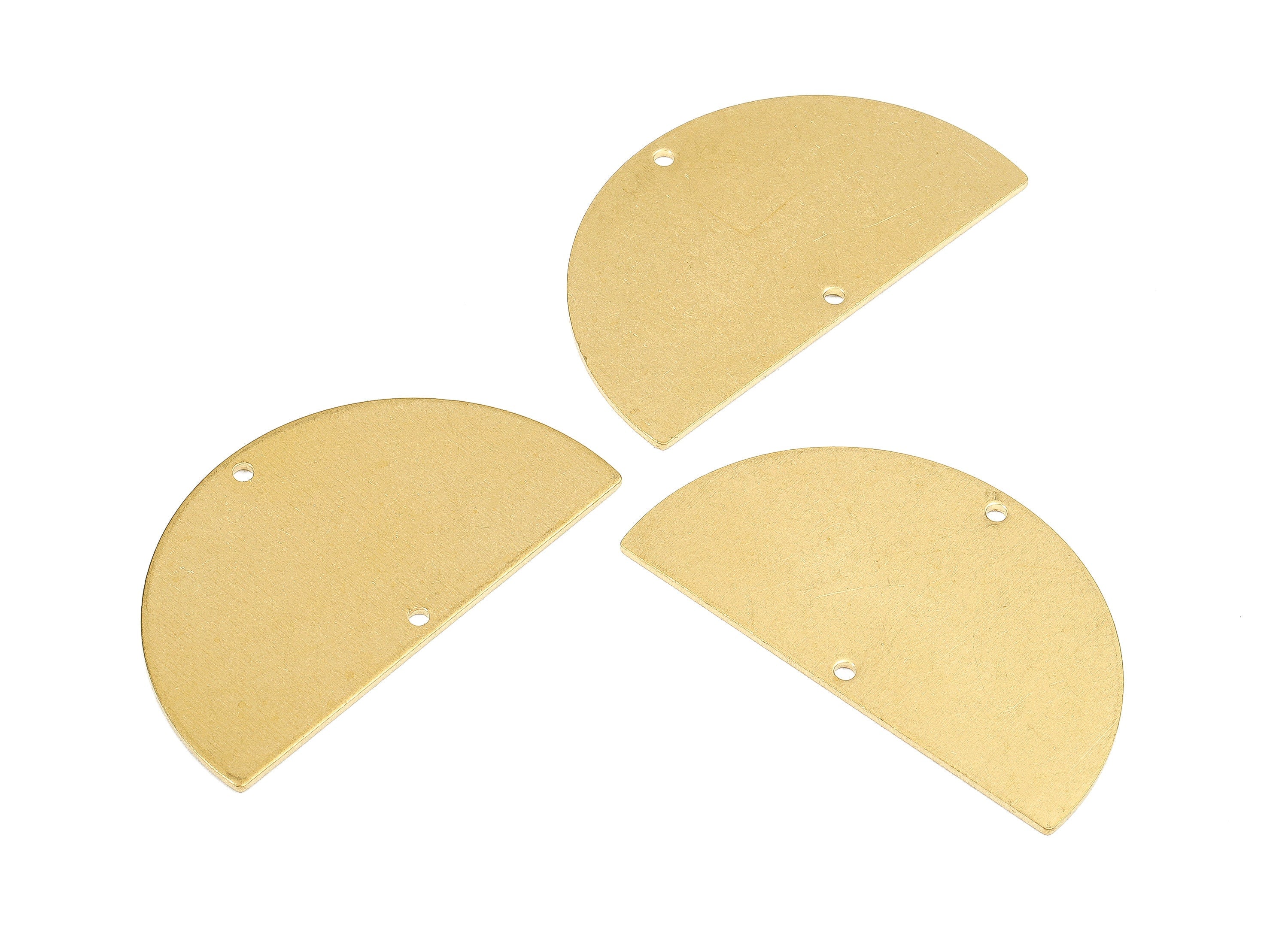 Personalized stamping blank - Brass Semicircle Connectors - Raw Brass Semicircle Connector Pendant - 38x22x0.81mm - PP2385 - DOMEDBAZAAR