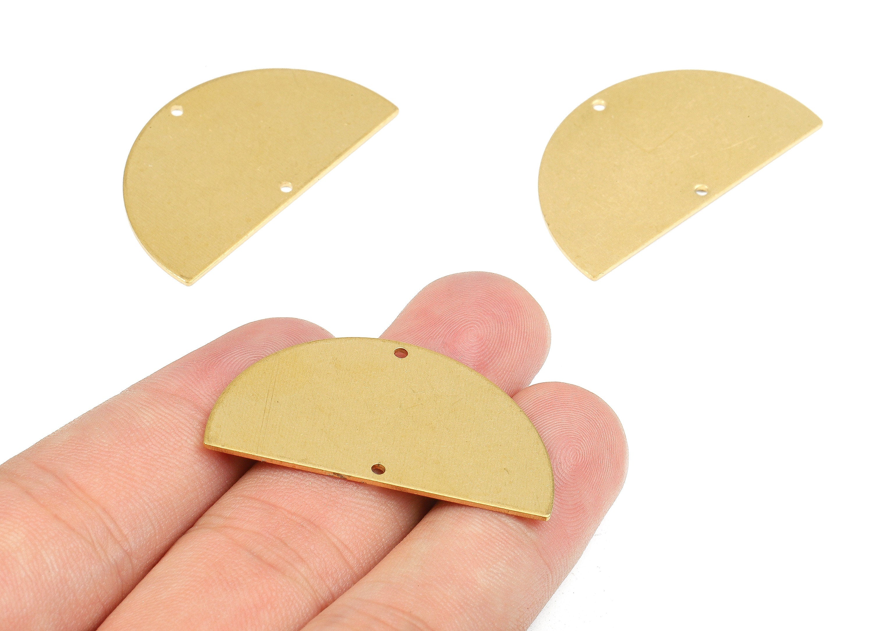 Personalized stamping blank - Brass Semicircle Connectors - Raw Brass Semicircle Connector Pendant - 38x22x0.81mm - PP2385 - DOMEDBAZAAR