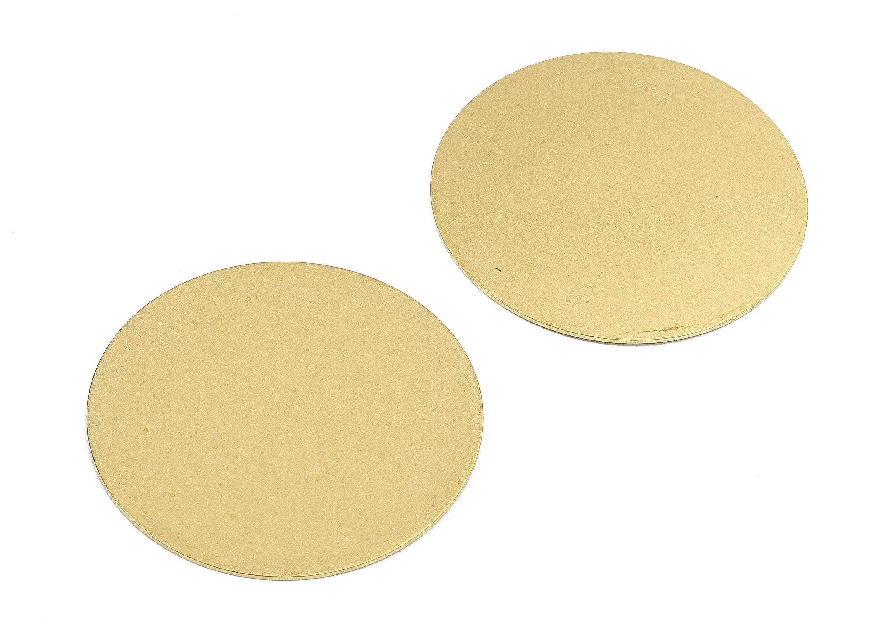 Brass Round Blank - Raw Brass Big Round Blank - Brass Round Tag - Brass Stamping Tag - Brass Blank Findings - 41x41x0.8mm - PP2407 - DOMEDBAZAAR