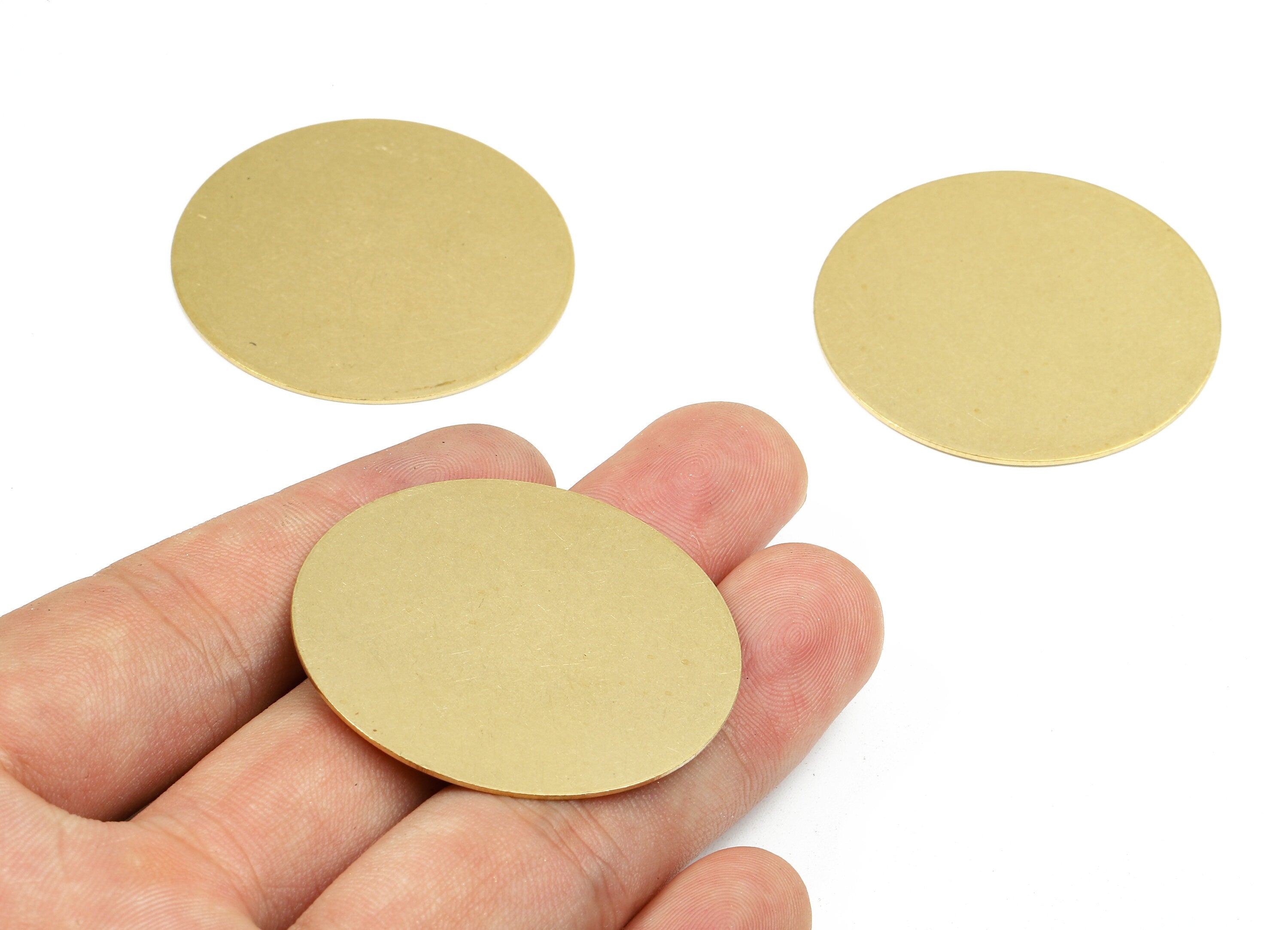 Brass Round Blank - Raw Brass Big Round Blank - Brass Round Tag - Brass Stamping Tag - Brass Blank Findings - 41x41x0.8mm - PP2407 - DOMEDBAZAAR