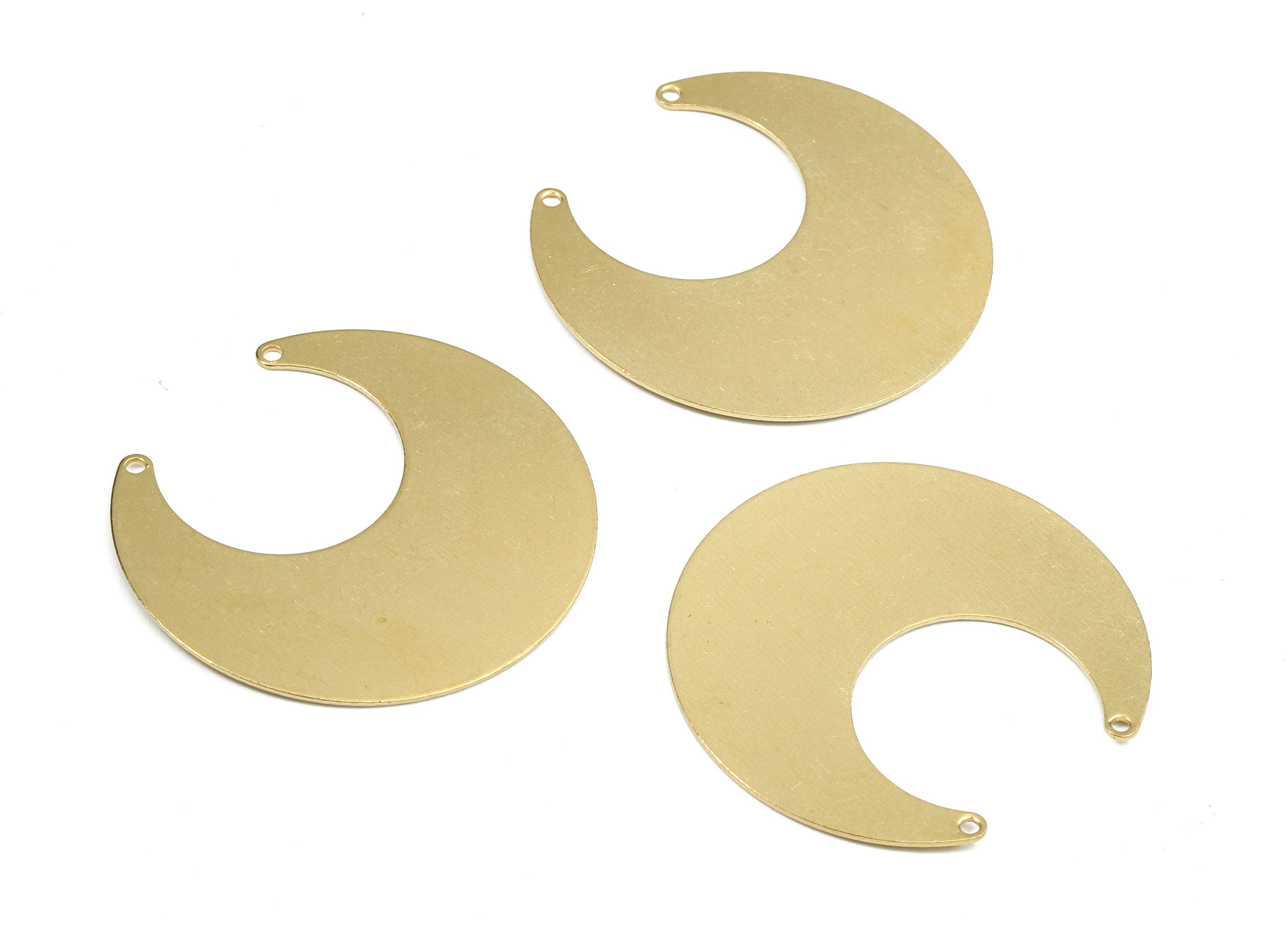 Personalized stamping blank - Brass Moon Connectors - Raw Brass Moon Pendant and Necklace - 30.03x13.62x0.79mm - PP2482 - DOMEDBAZAAR
