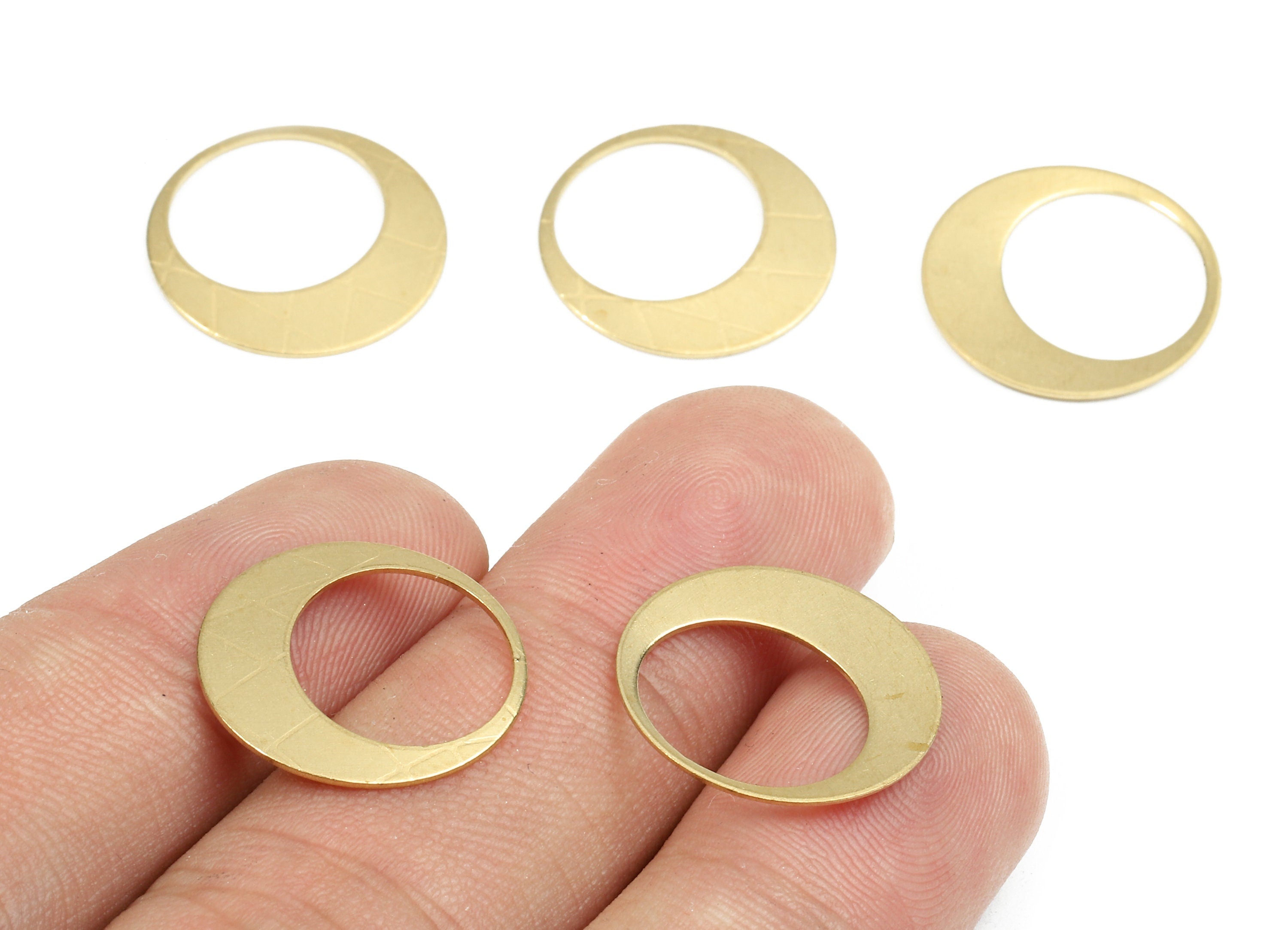 Brass Circle Charms - Raw Brass Texture Circle Earrings and Pendant - Earring Findings - Jewelry Supplies - 17.69x17.69x1.09mm - PP2604 - DOMEDBAZAAR