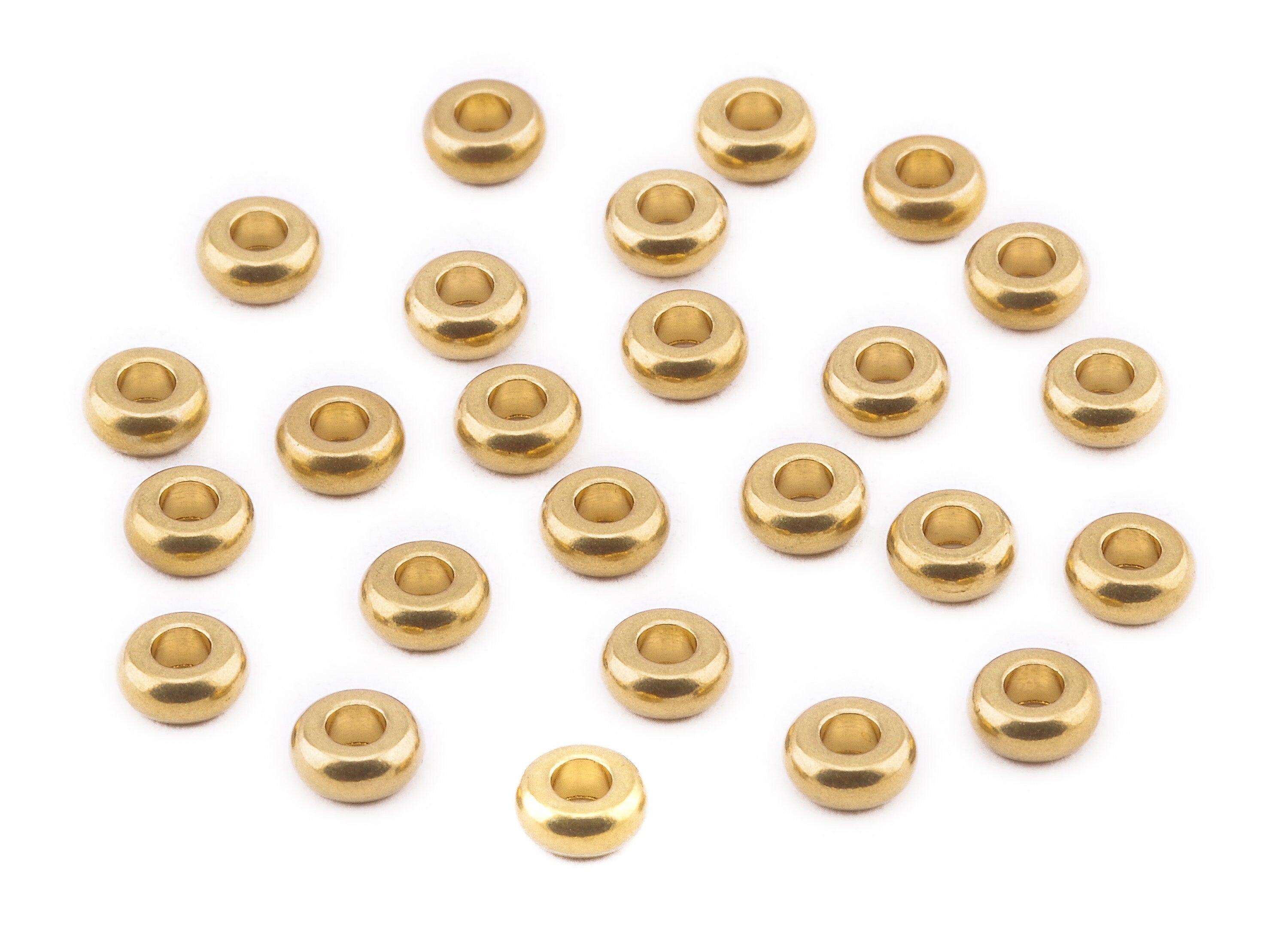 Brass Round Beads - Raw Brass Circle Beads - Earring Findings - Jewelry Supplies - 4.86x2.08x1.47mm - PP2263 - DOMEDBAZAAR