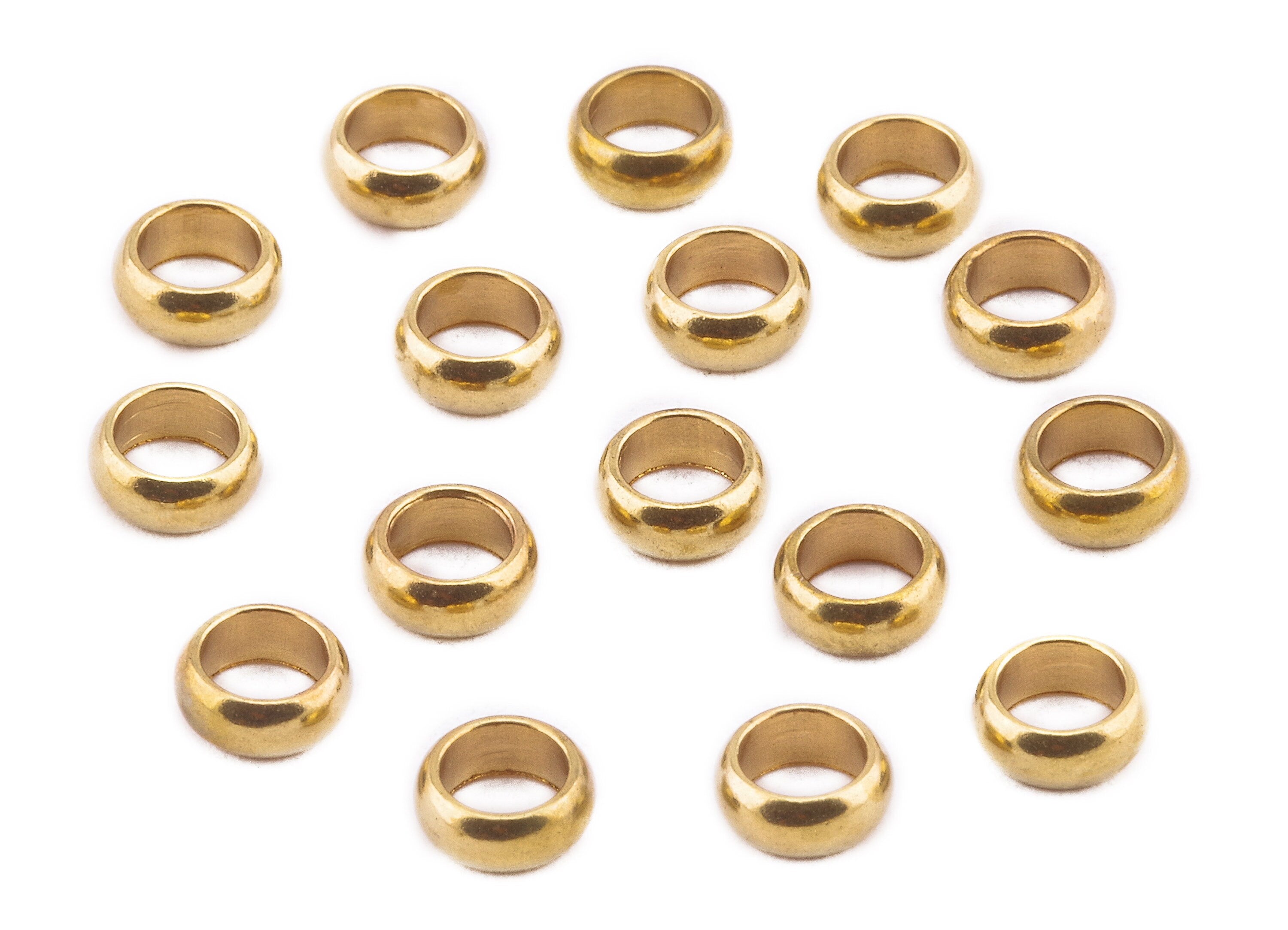 Brass Round Beads - Raw Brass Circle Beads - Earring Findings - Jewelry Supplies - 5.9x2.5x1.17mm - PP2264 - DOMEDBAZAAR