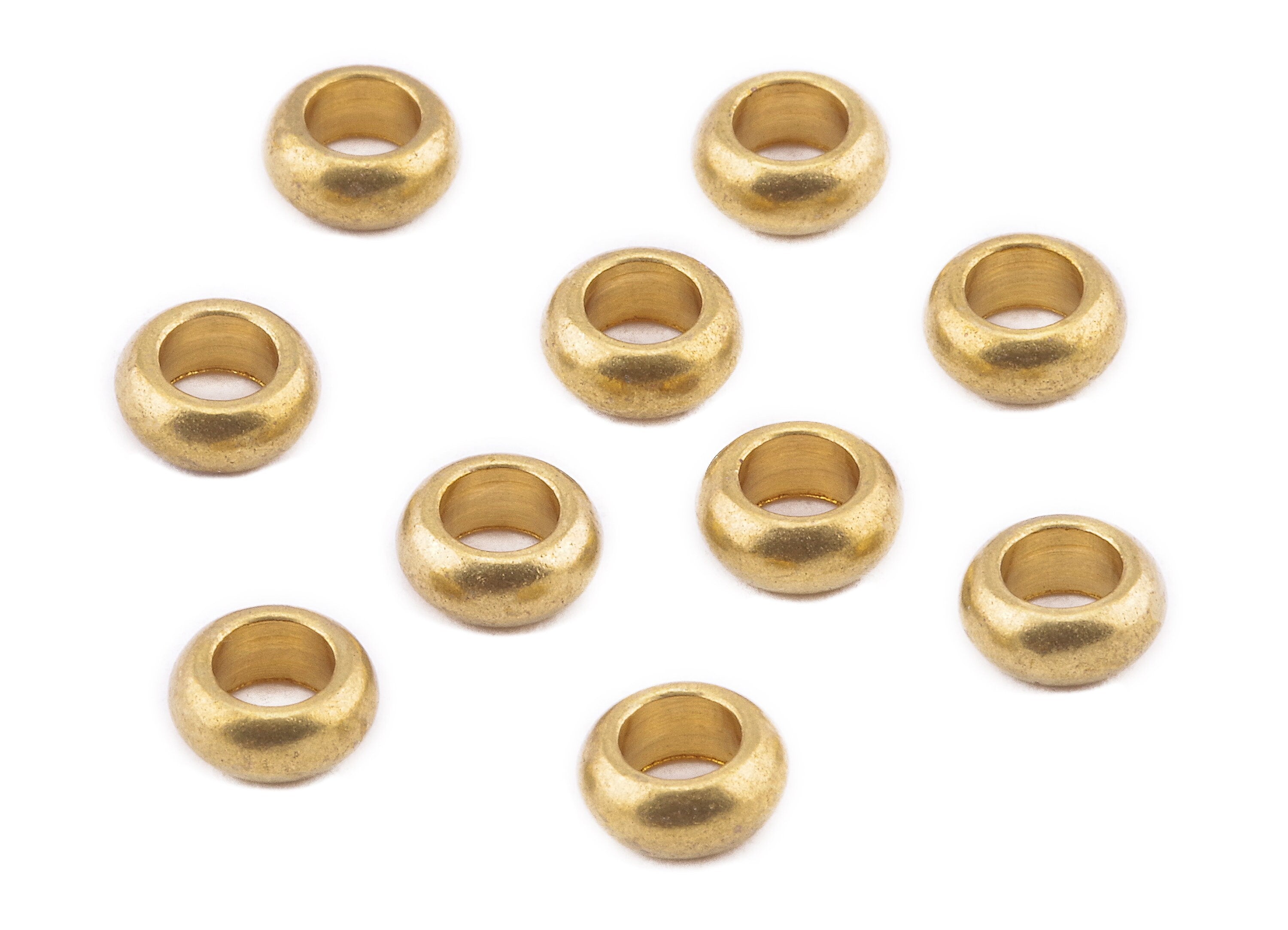 Brass Round Beads - Raw Brass Circle Beads - Earring Findings - Jewelry Supplies - 6.92x3.07x2.1mm - PP2265 - DOMEDBAZAAR
