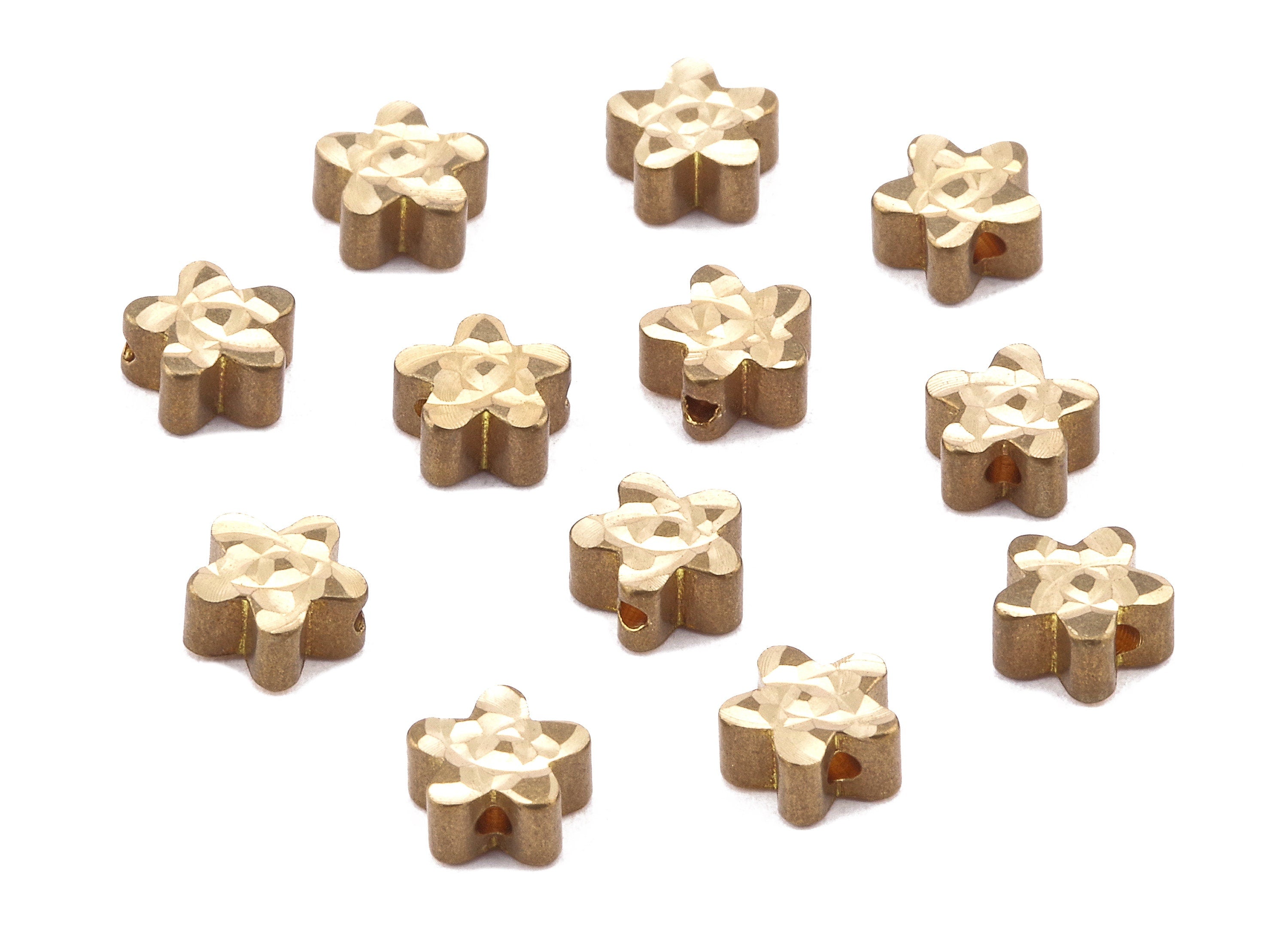 Brass Flower Spacer Beads - Raw Brass Flower Spacer Beads - Necklace Beads - Earring Findings - Jewelry Supplies - 5.75x5.75x2.91mm - PP2271 - DOMEDBAZAAR