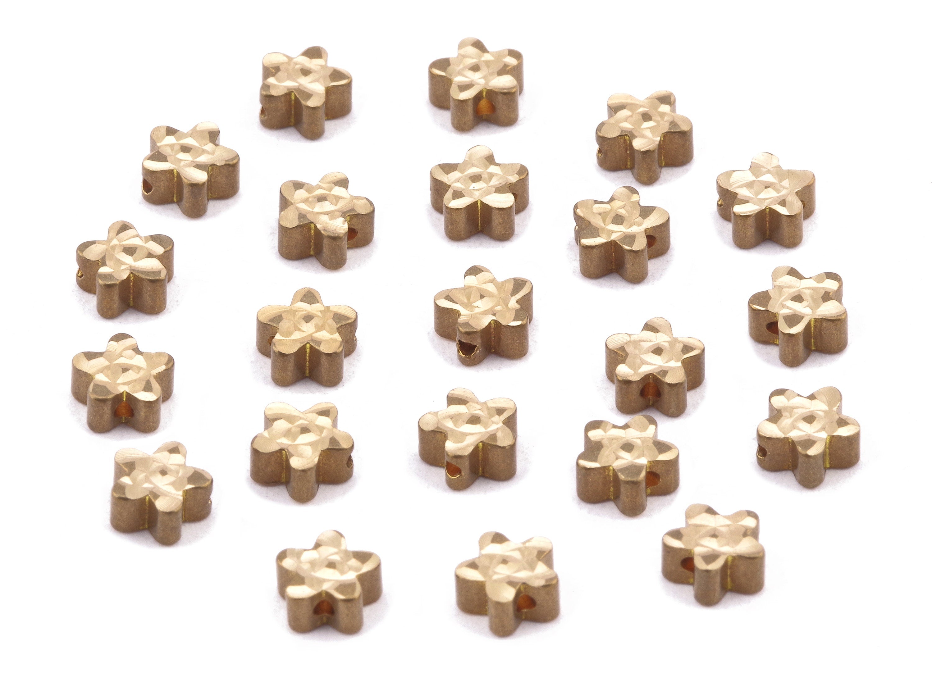 Brass Flower Spacer Beads - Raw Brass Flower Spacer Beads - Necklace Beads - Earring Findings - Jewelry Supplies - 5.75x5.75x2.91mm - PP2271 - DOMEDBAZAAR