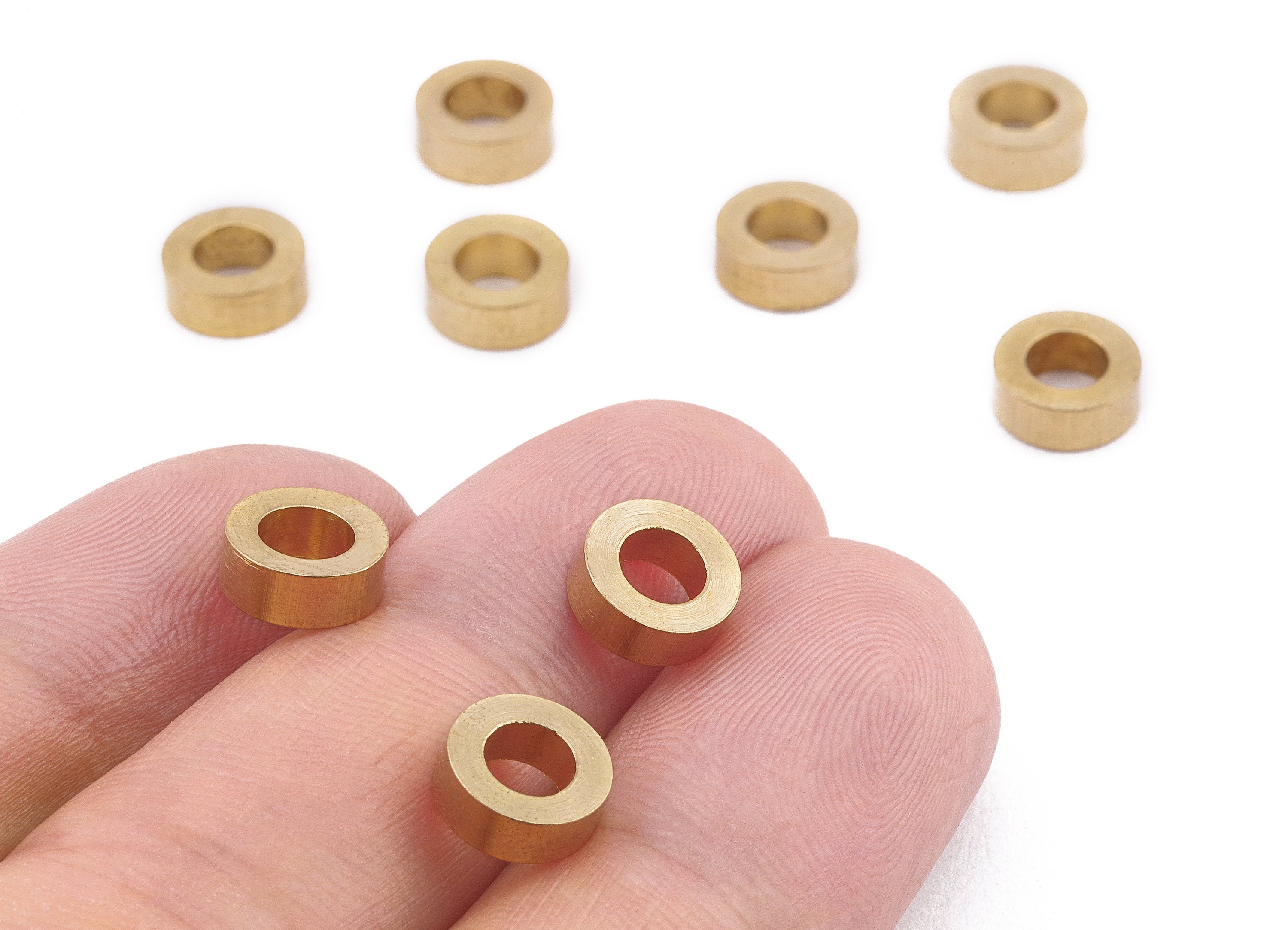 Brass Industrial Tube - Raw Brass Industrial Tube - Brass Industrial Findings - Spacer Beads - Jewelry Supplies - 7.99x3.03x1.87mm - PP2268 - DOMEDBAZAAR