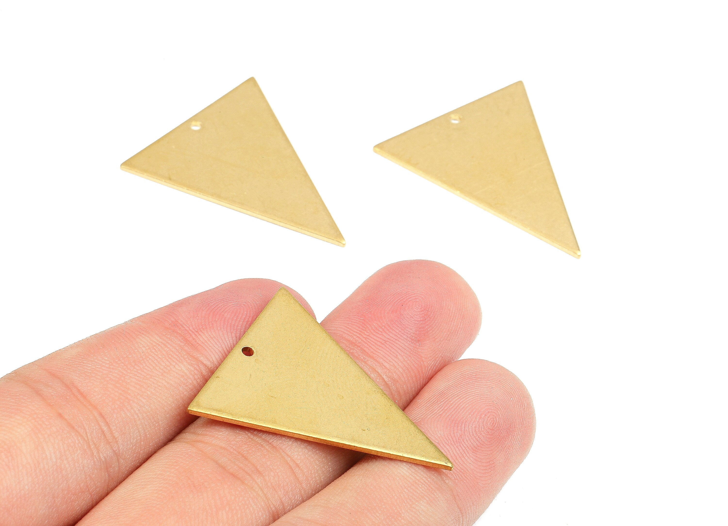 Personalized stamping blank - Brass Triangle Charms - Raw Brass Triangle Earrings and Pendant - Brass Triangle Necklace- 31x26x1mm - PP2598 - DOMEDBAZAAR