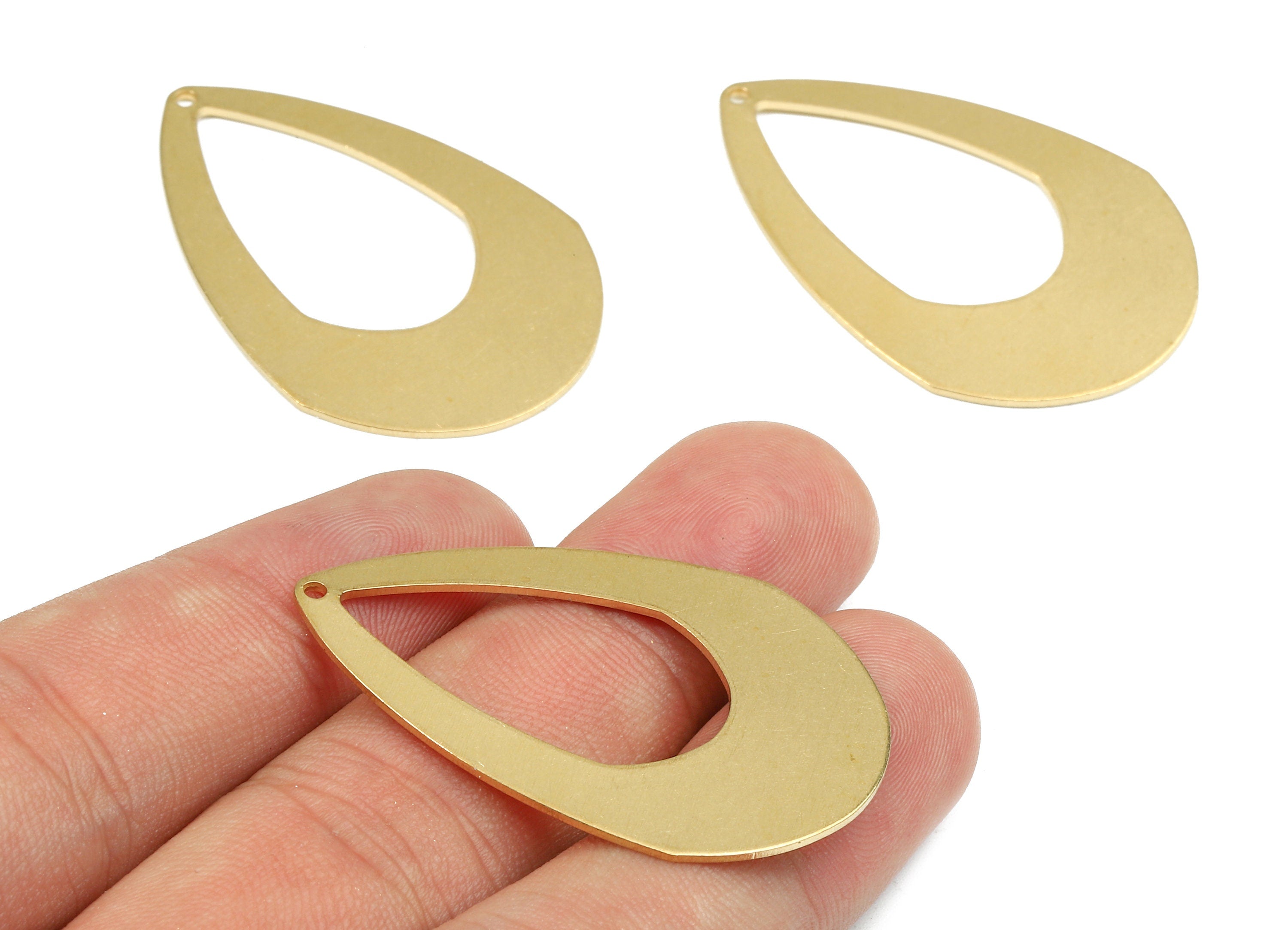 Personalized stamping blank - Brass Drop Charms - Raw Brass Drop Earrings and Pendant - Brass Drop Findings - 40.85x27.69x0.86mm - PP2477 - DOMEDBAZAAR