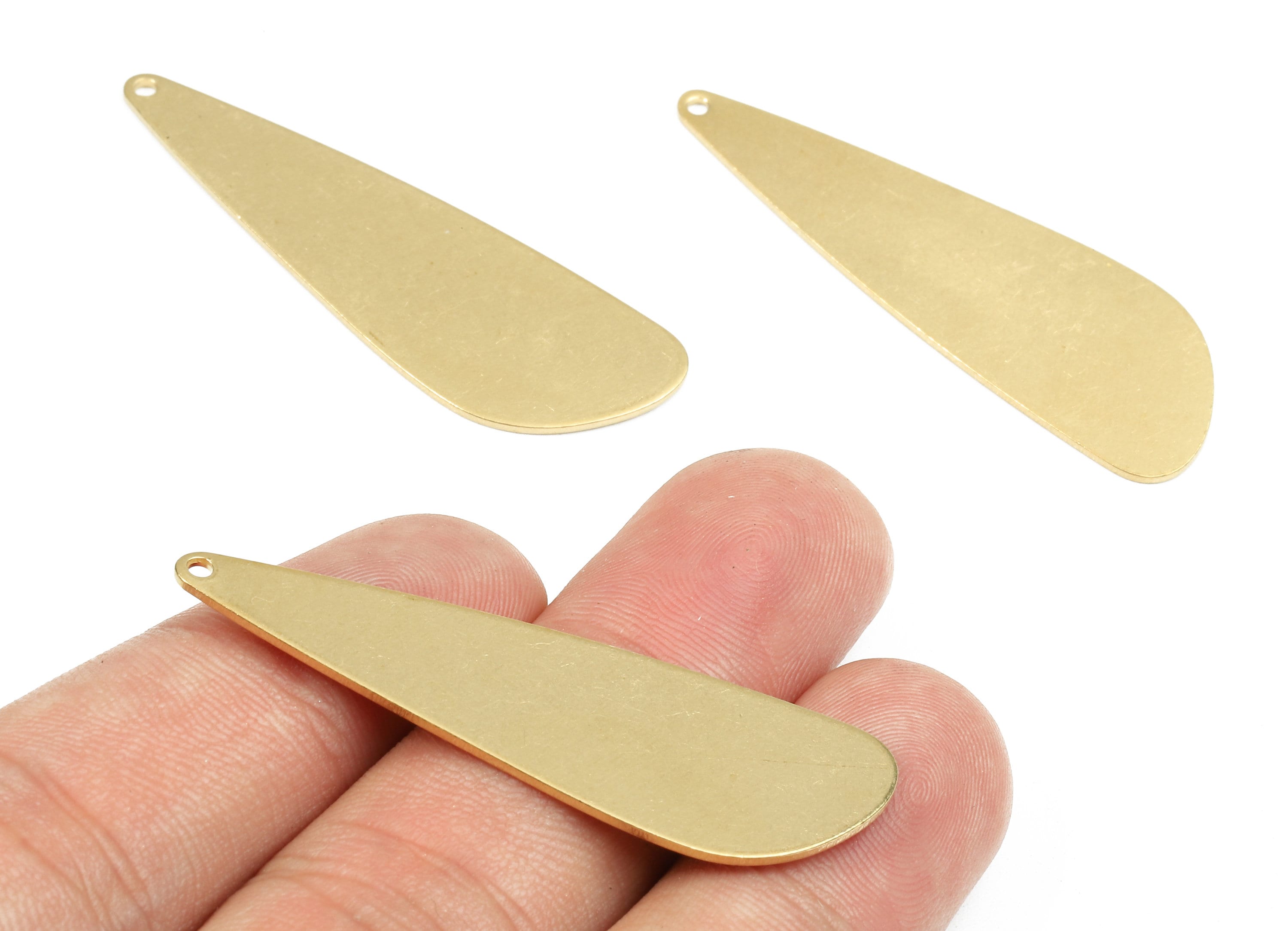 Personalized stamping blank - Brass Drop Charms - Raw Brass Drop Earrings and Pendant - Brass Drop Necklace - 46.53x14.85x0.81mm - PP2429 - DOMEDBAZAAR