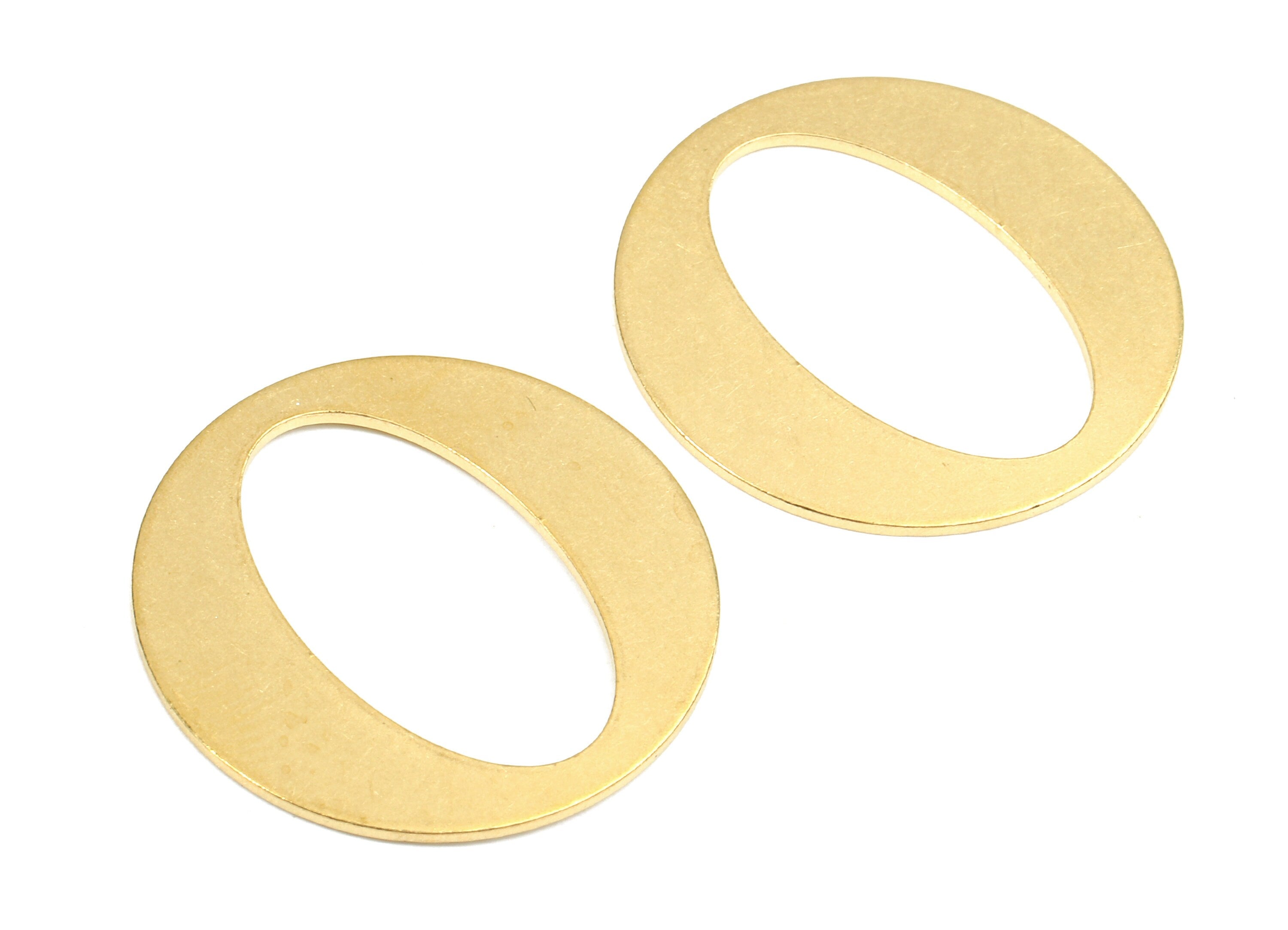 Brass Round Charms - Raw Brass Oval Pendant - Brass Number 0 Connectors - Brass Letter O Connectors - 25.12x25.12x0.91mm - PP2451 - DOMEDBAZAAR