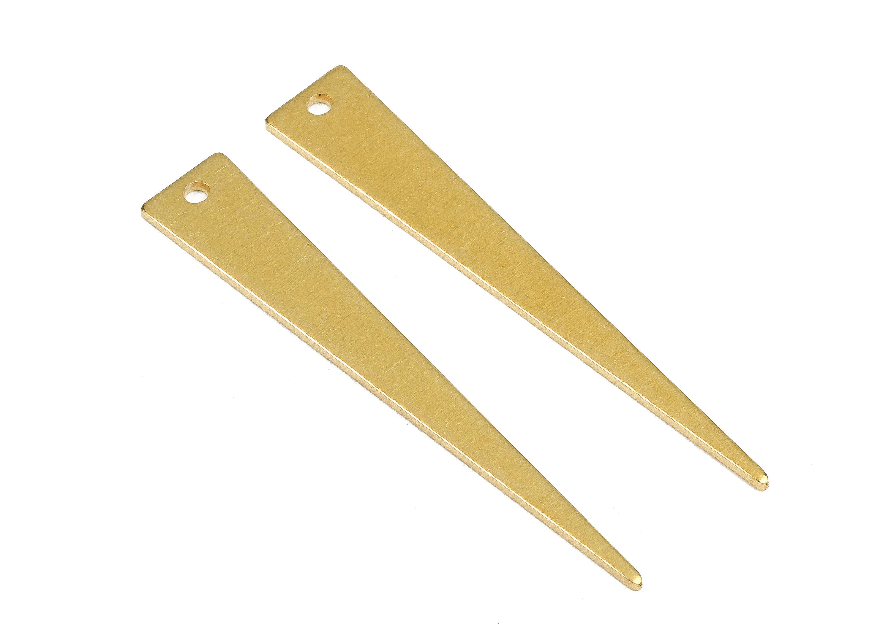 Personalized stamping blank - Brass Triangle Charms - Raw Brass Triangle Earrings and Pendant - 38.98x6.5x0.78mm - PP2502 - DOMEDBAZAAR