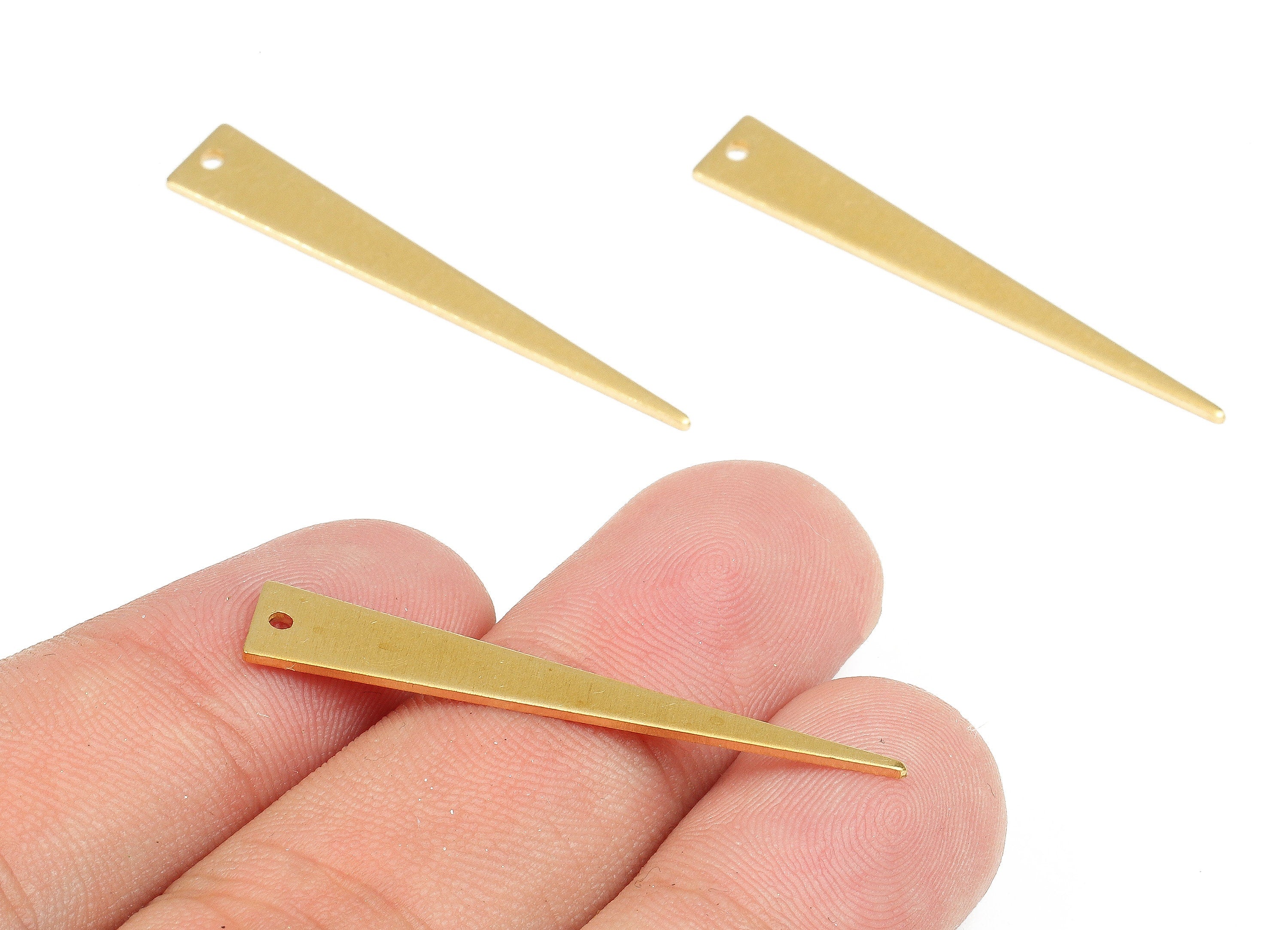 Personalized stamping blank - Brass Triangle Charms - Raw Brass Triangle Earrings and Pendant - 38.98x6.5x0.78mm - PP2502 - DOMEDBAZAAR