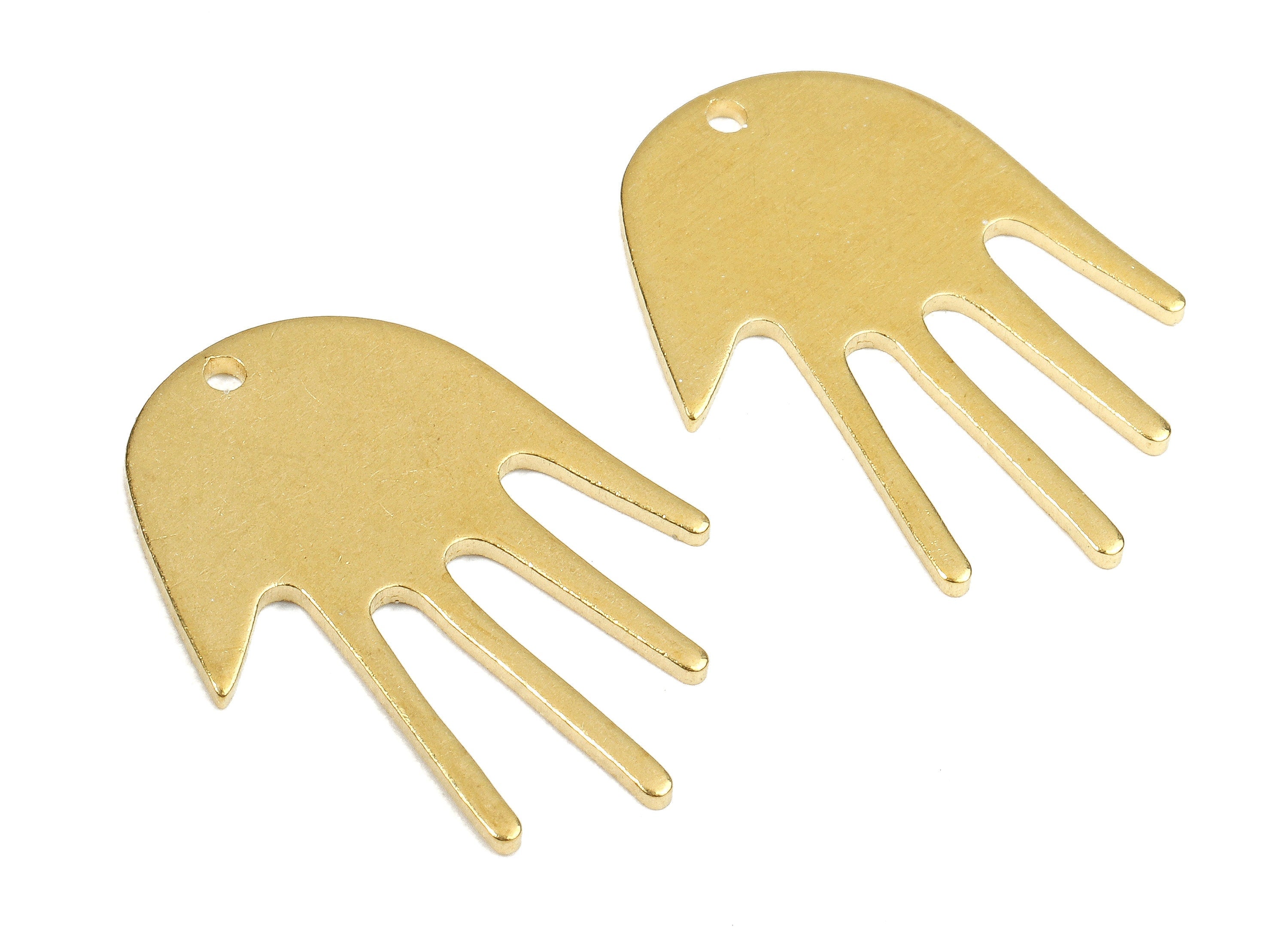 Personalized stamping blank - Brass Hand Charms - Raw Brass Hand Earrings and Pendant - Brass Hand Necklace - 24x17.03x1.15mm - PP2664 - DOMEDBAZAAR