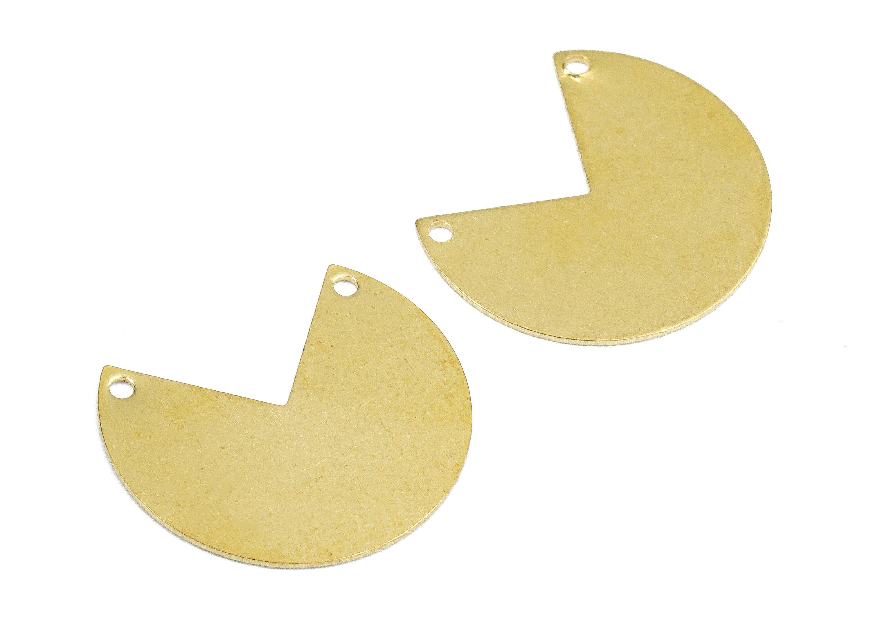 Personalized stamping blank - Brass Round Connectors - Raw Brass Geometric Pendant Necklace - 20.02x17.04x0.7mm - PP2650 - DOMEDBAZAAR