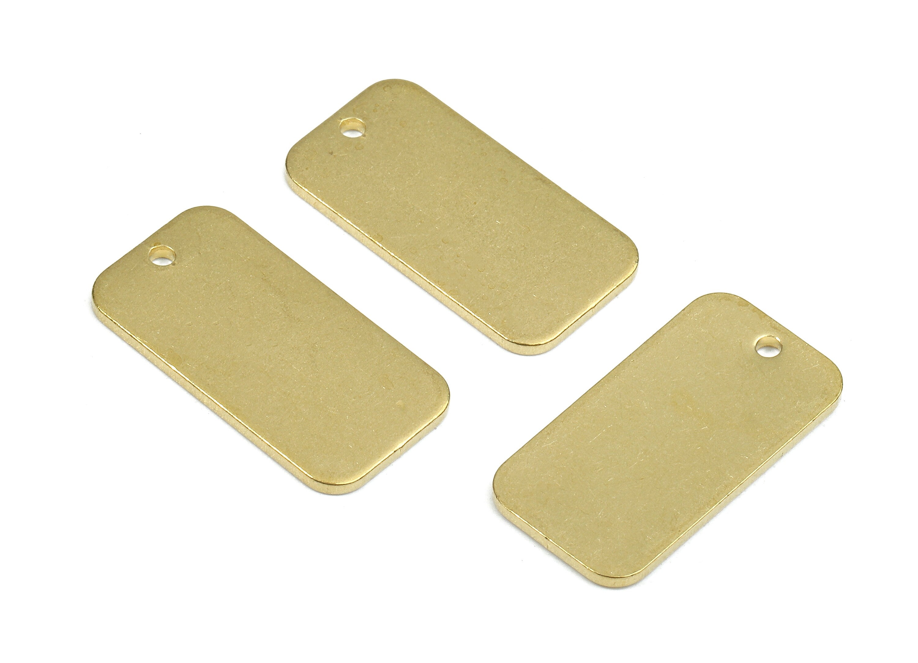 Personalized stamping blank - Brass Rectangle Charms - Raw Brass Rectangle Earrings and Pendant - 20.29x10.84x1.15mm - PP2619 - DOMEDBAZAAR