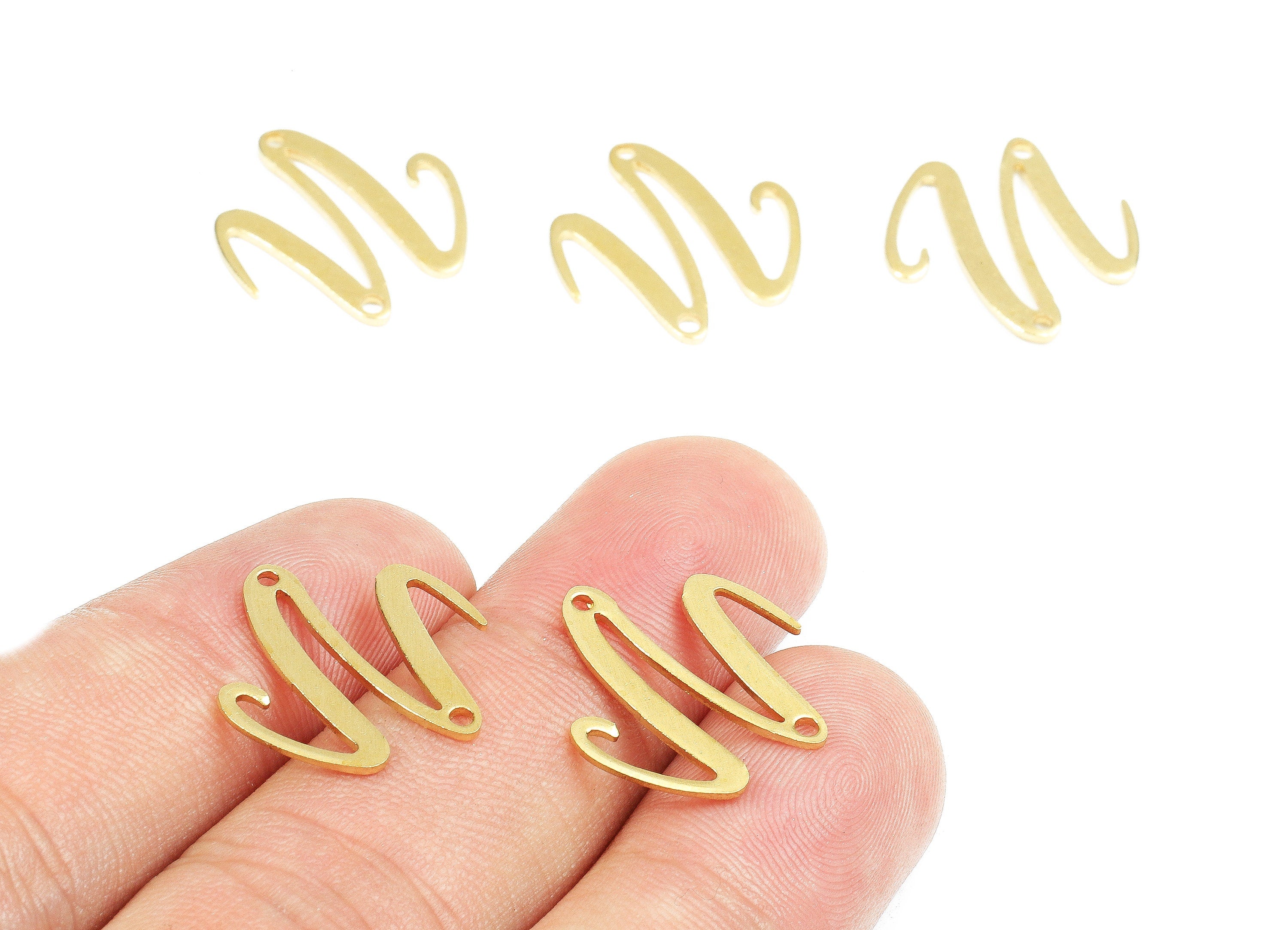 Brass Wave Charms - Raw Brass Wave Earrings and Pendant - Earring Findings - Jewelry Supplies - 18.25x17.97x1.29mm - PP2640 - DOMEDBAZAAR