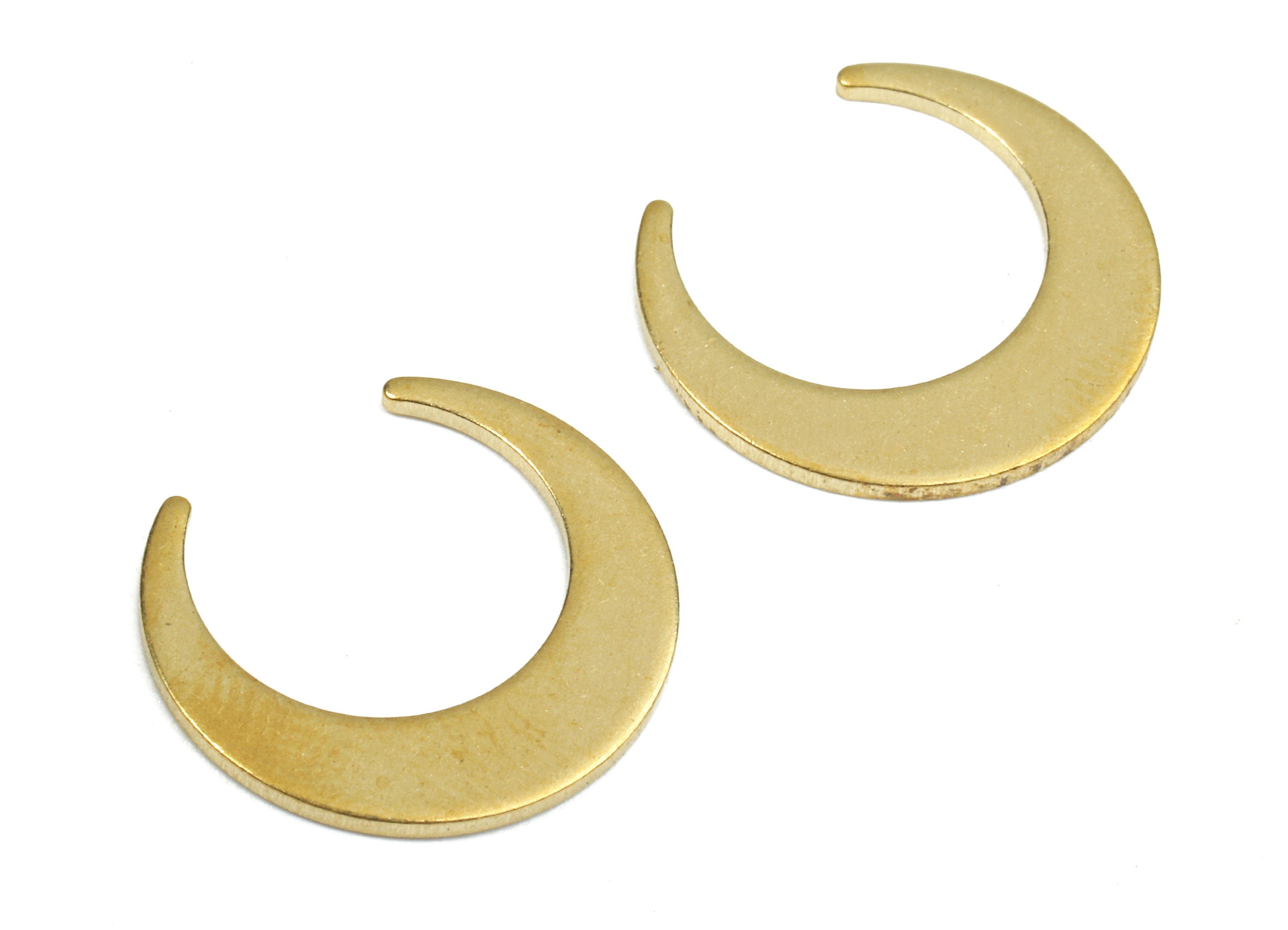 Brass Moon Blank - Raw Brass Moon Blank - Brass Moon Tag - Brass Stamping Tag - Brass Blank Findings - 17.95x5x1.27mm - PP2687 - DOMEDBAZAAR