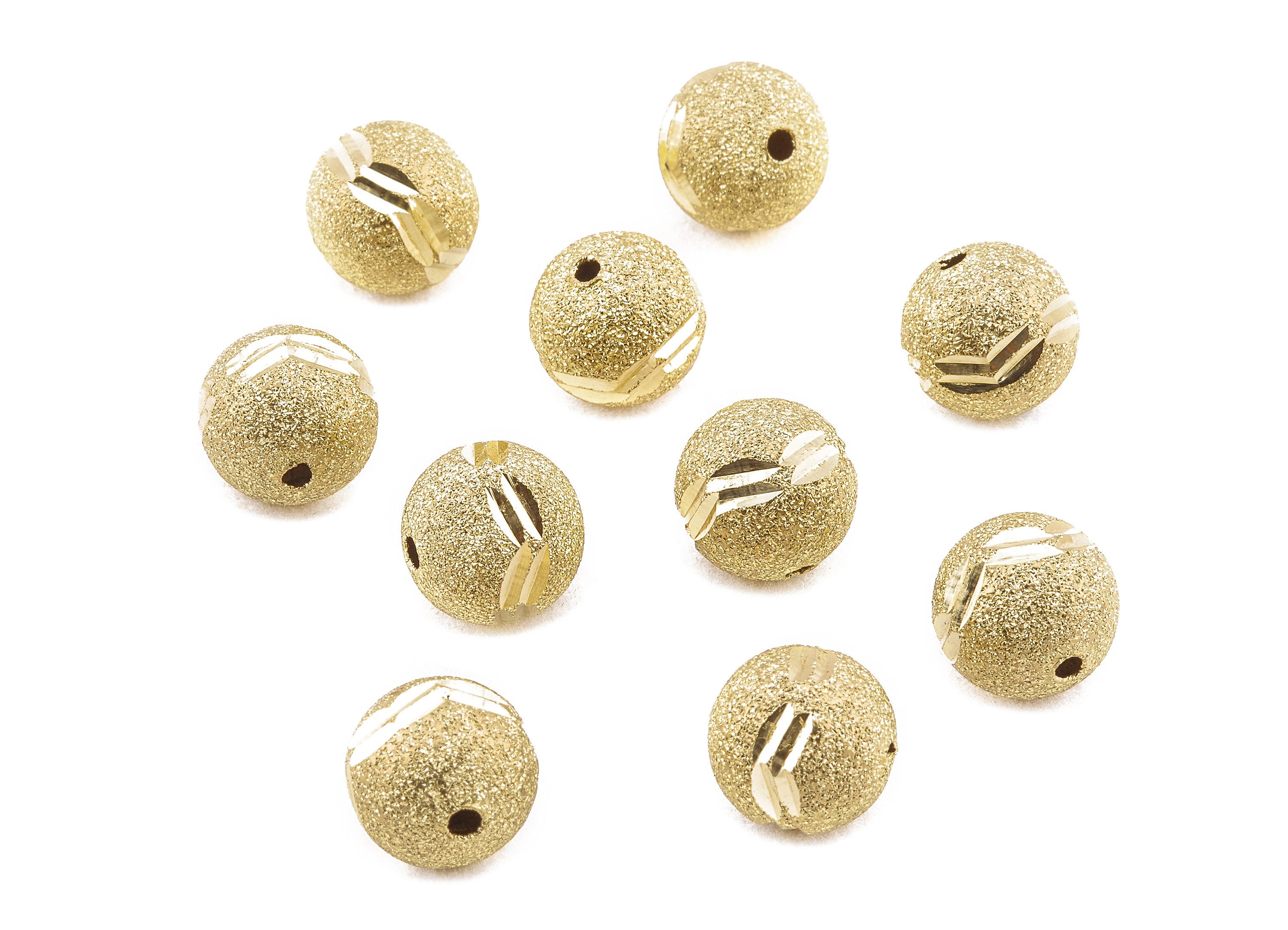 Brass Spacer Ball Beads - Raw Brass Spacer Ball Beads - Necklace Beads - Earring Findings - Jewelry Supplies - 12.13x11.75mm - PP2328 - DOMEDBAZAAR