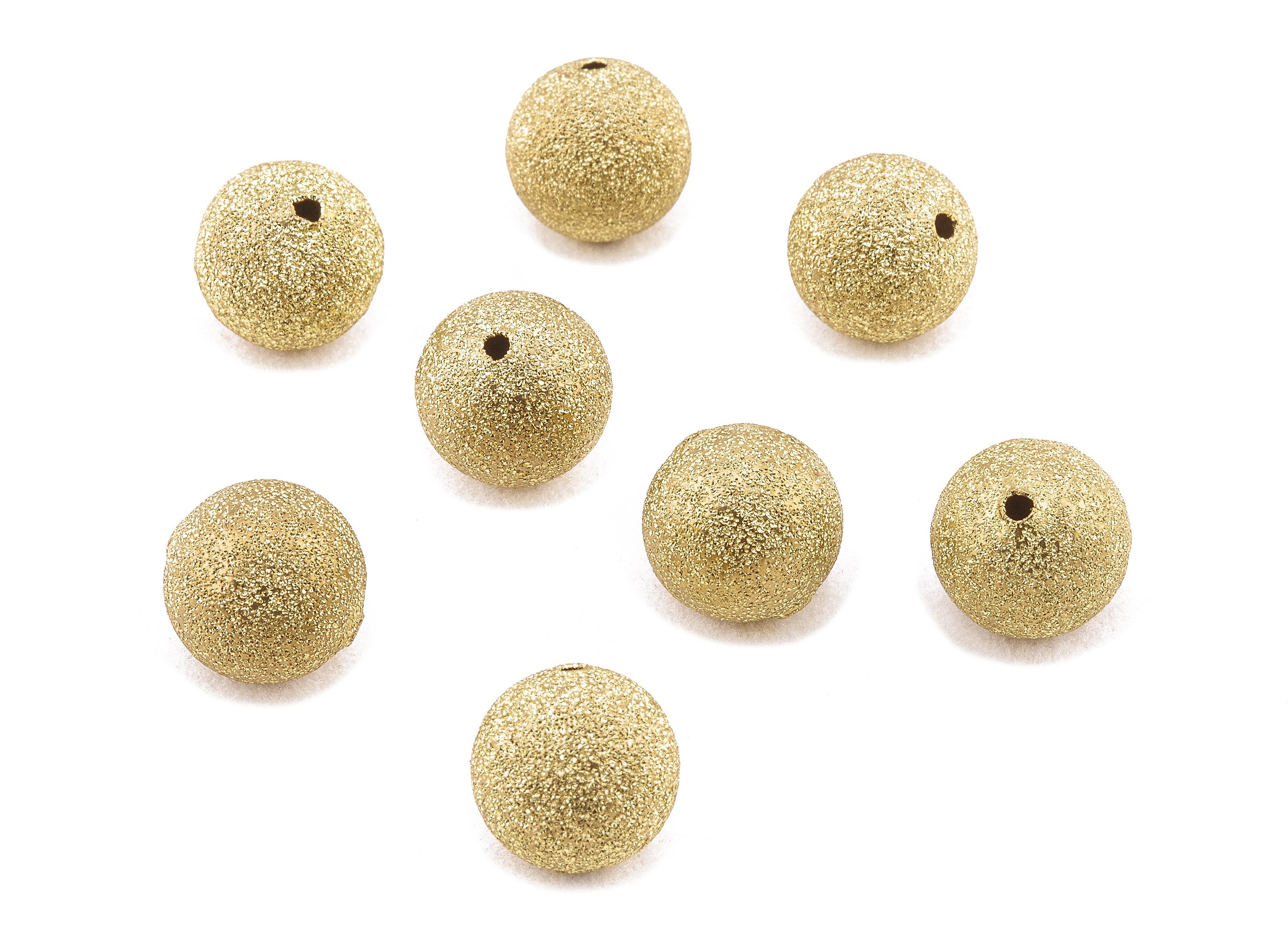 Brass Spacer Ball Beads - Raw Brass Spacer Ball Beads - Necklace Beads - Earring Findings - Jewelry Supplies - 14.21x14.14mm - PP2333 - DOMEDBAZAAR