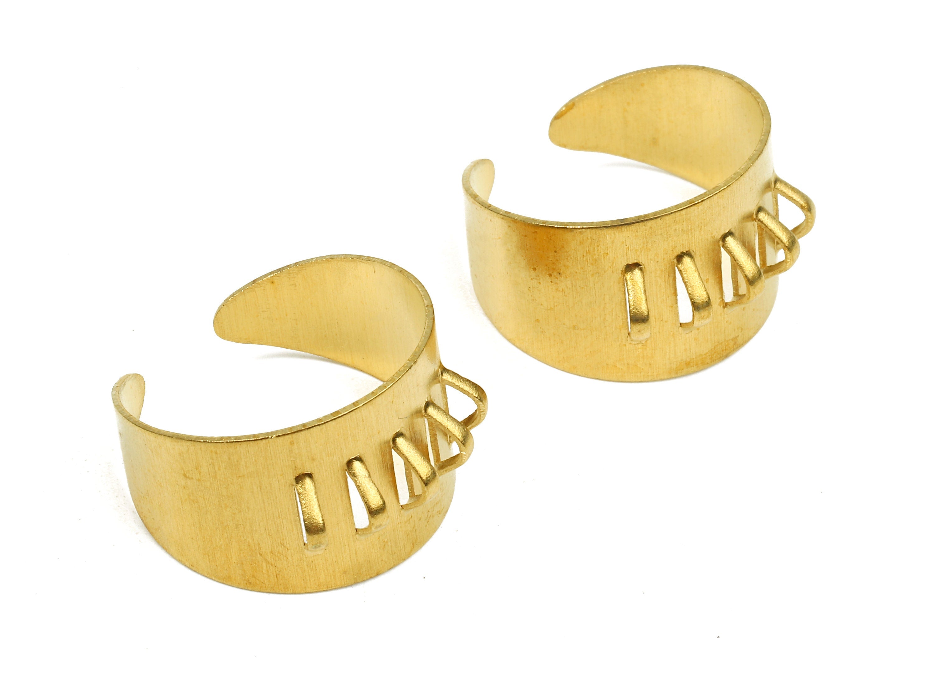 Brass Adjustable Ring Charms - Raw Brass Wide Ring - Tapered Ring Findings - Jewelry Supplies - 19.96x13.79x2.82mm - PP2697 - DOMEDBAZAAR