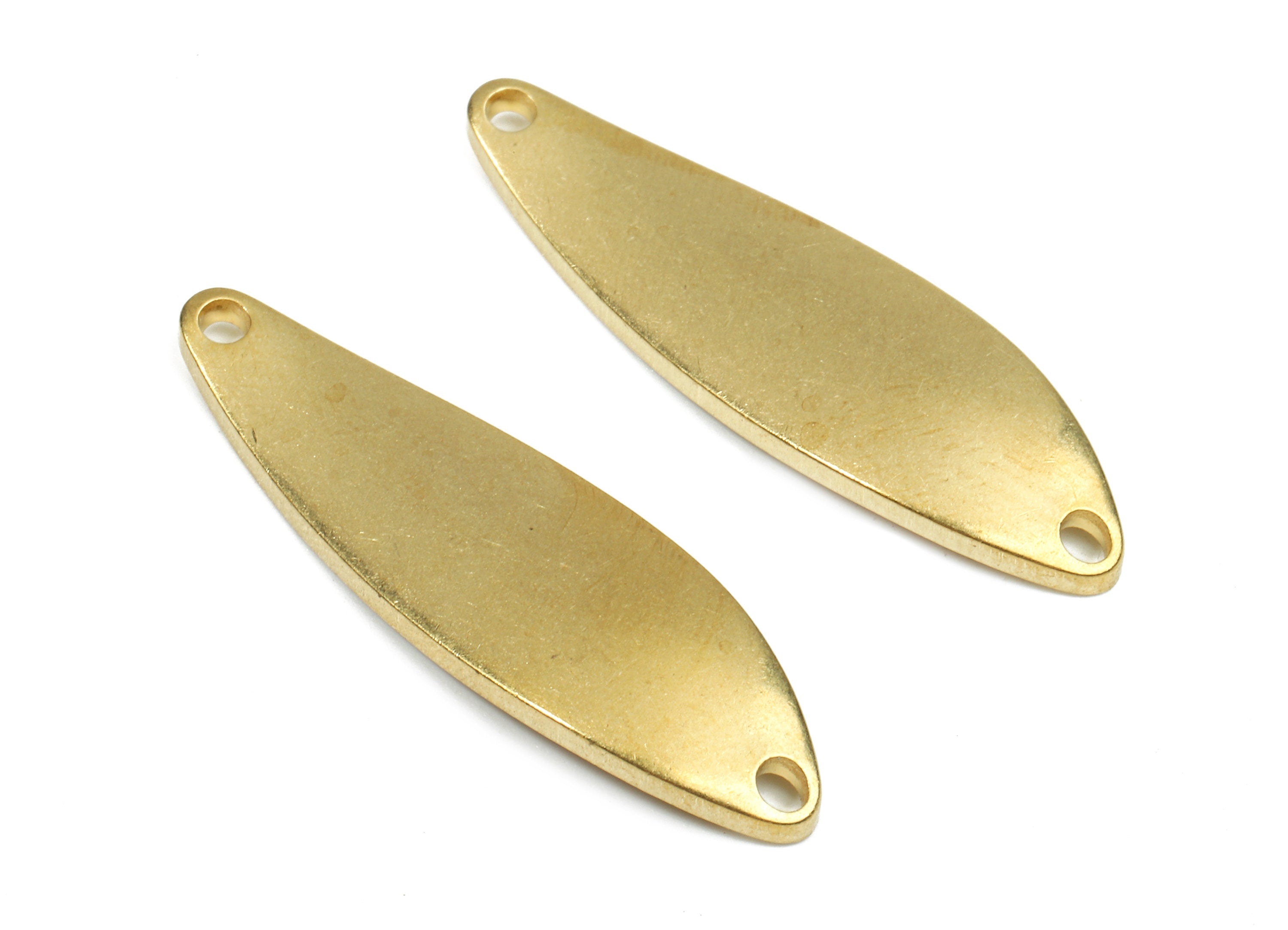 Personalized stamping blank - Brass Wavy Oval Connectors - Raw Brass Wavy Oval Stamping Tag - 29.12x11.04x2.36mm - PP2610 - DOMEDBAZAAR