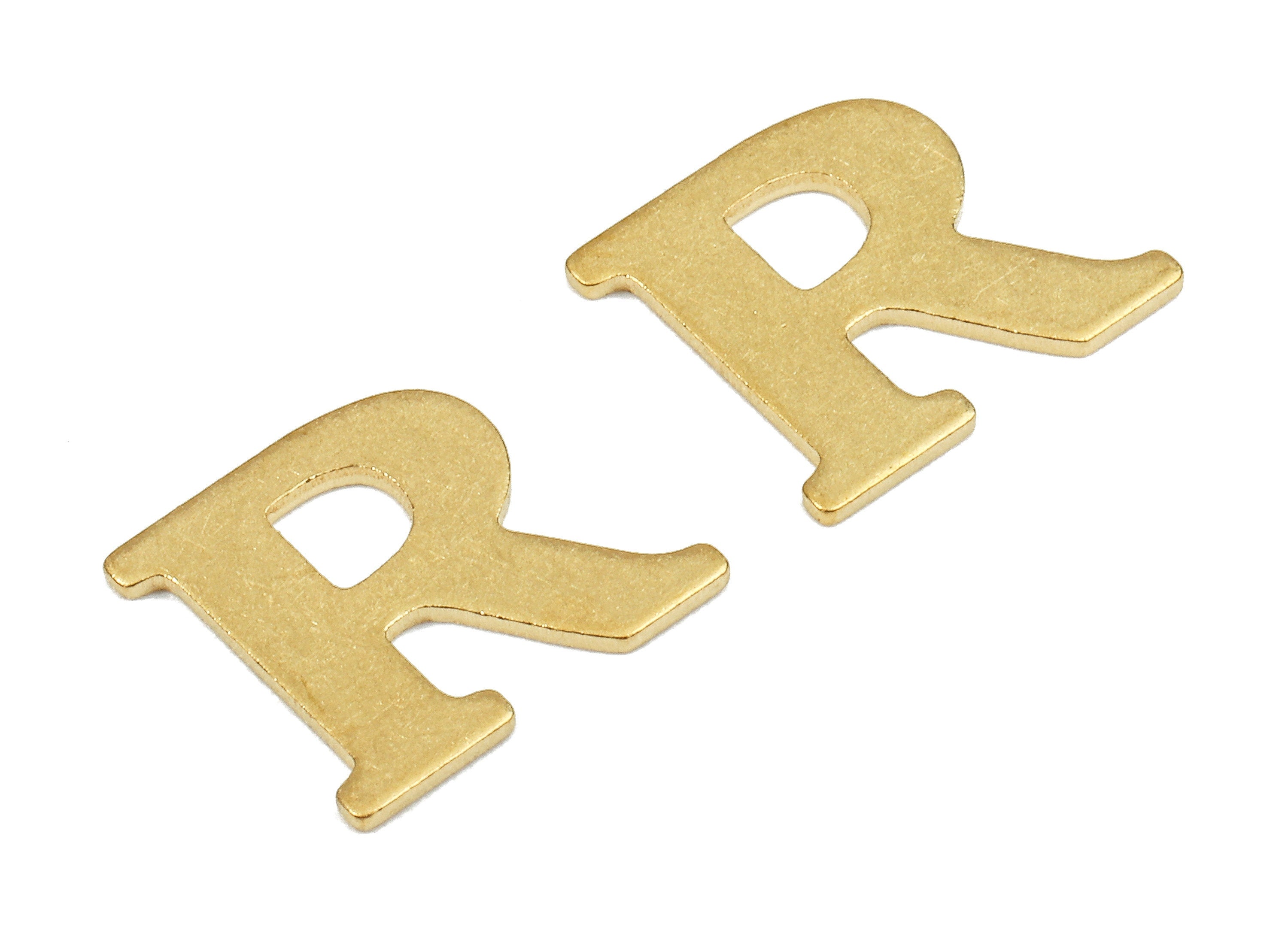 Brass R Blank - Raw Brass Letter R Blank - Brass Letter Wallart Decoration - Brass Alphabet R Blank - 10.91x9.68x0.77mm - PP2772 - DOMEDBAZAAR