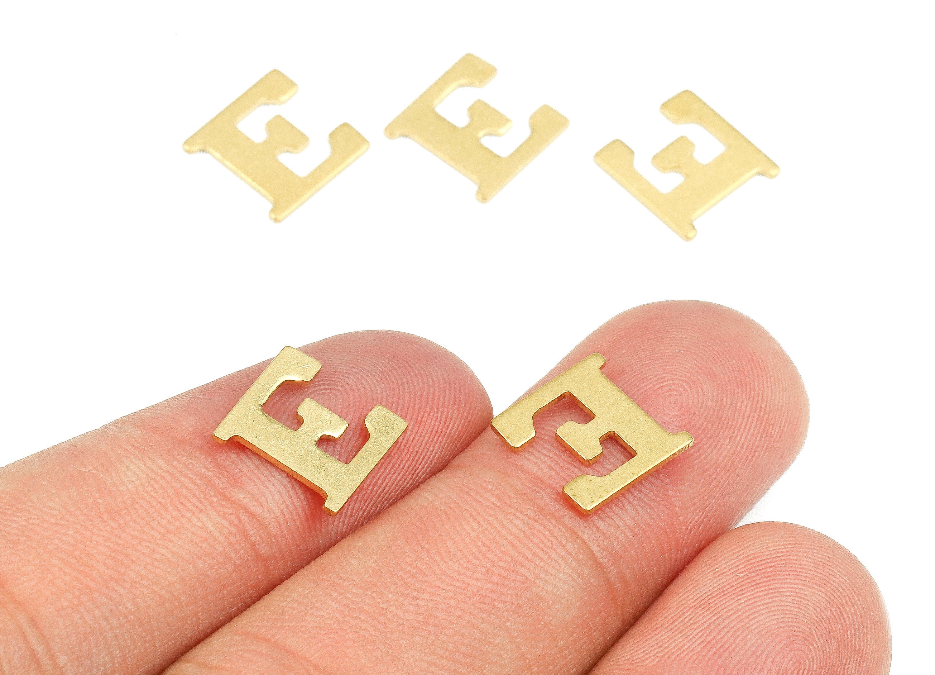 Brass E Blank - Raw Brass Letter E Blank - Brass Letter Wallart Decoration - Brass Alphabet E Blank - 10.3x10.03x0.86mm - PP2759 - DOMEDBAZAAR