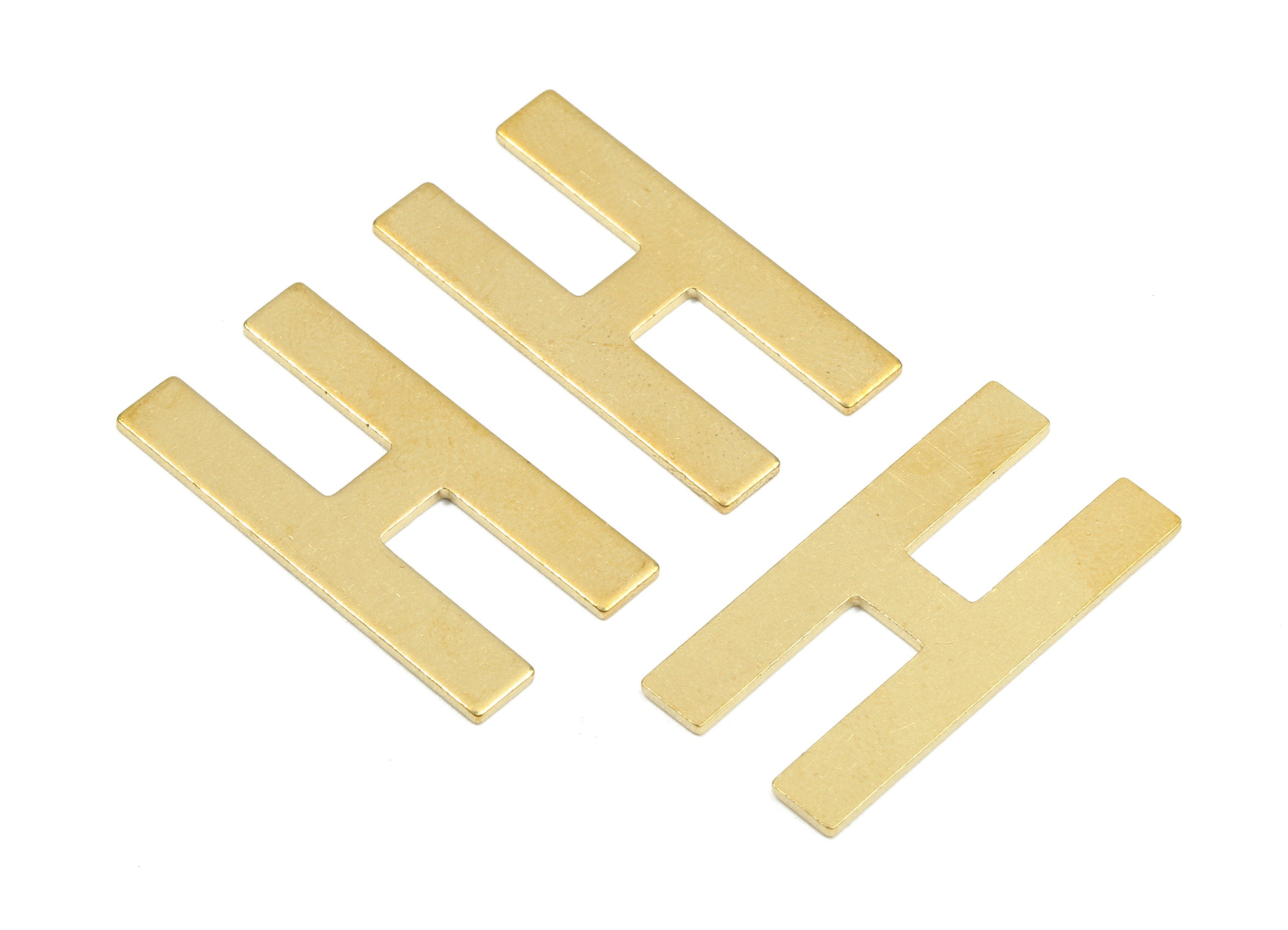 Brass H Blank - Raw Brass Letter H Blank - Brass Letter Wallart Decoration - Brass Alphabet H Blank - 29.9x14.98x1.23mm - PP2736 - DOMEDBAZAAR