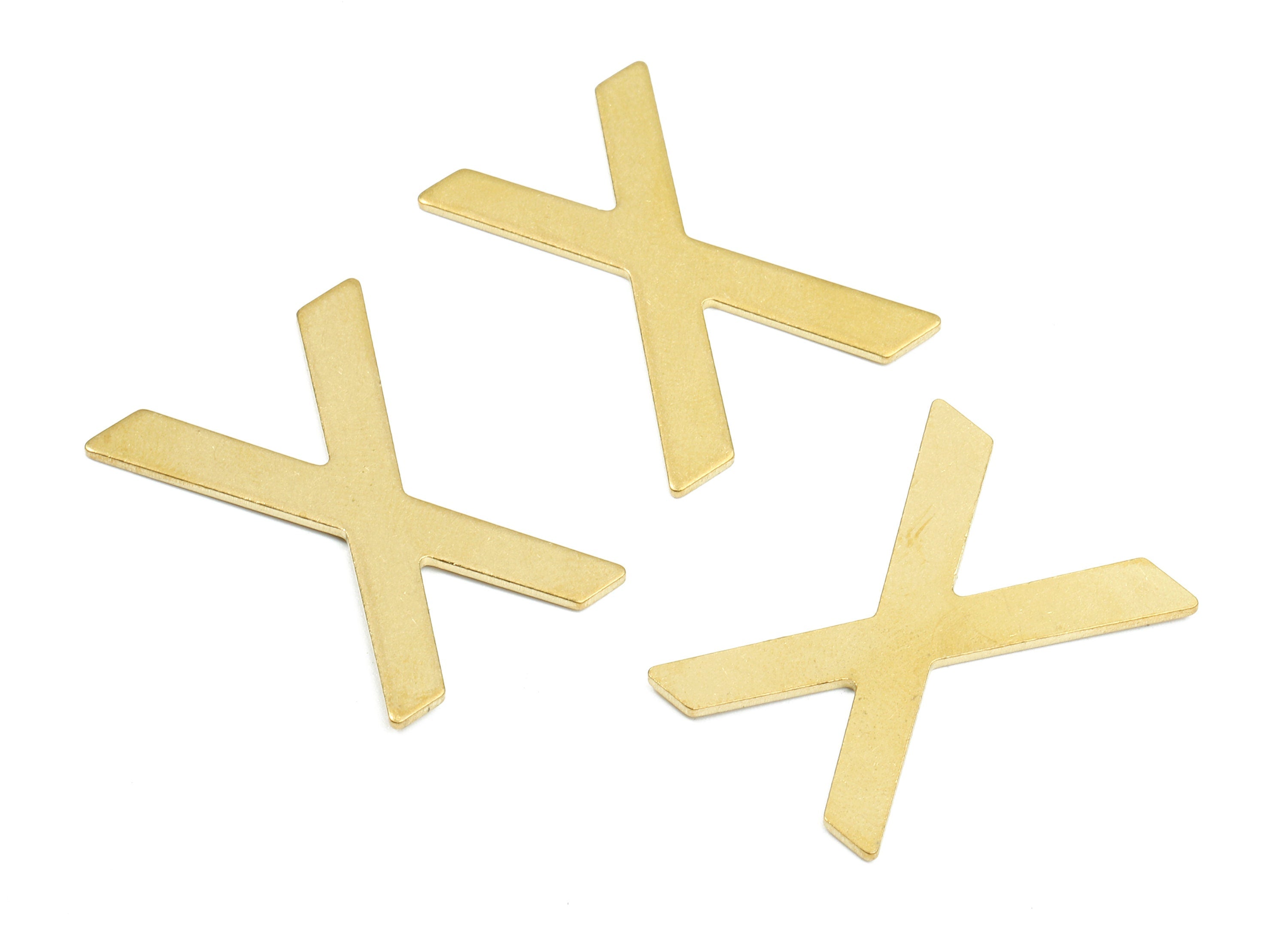 Brass X Blank - Raw Brass Letter X Blank - Brass Letter Wallart Decoration - Brass Alphabet X Blank - 30.01x19.59x1.13mm - PP2752 - DOMEDBAZAAR