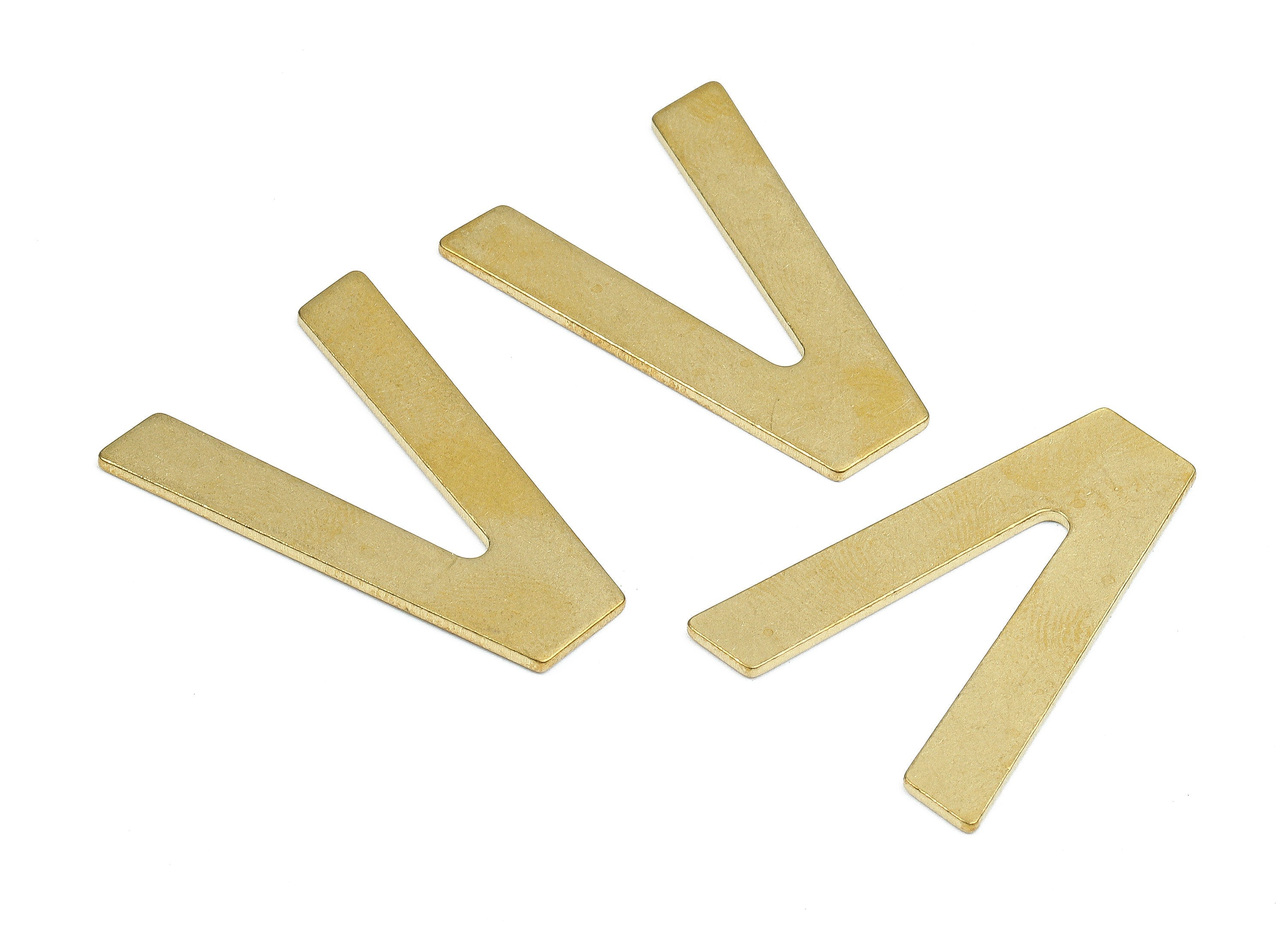 Brass V Blank - Raw Brass Letter V Blank - Brass Letter Wallart Decoration - Brass Alphabet V Blank - 29.37x31.84x1.05mm - PP2750 - DOMEDBAZAAR