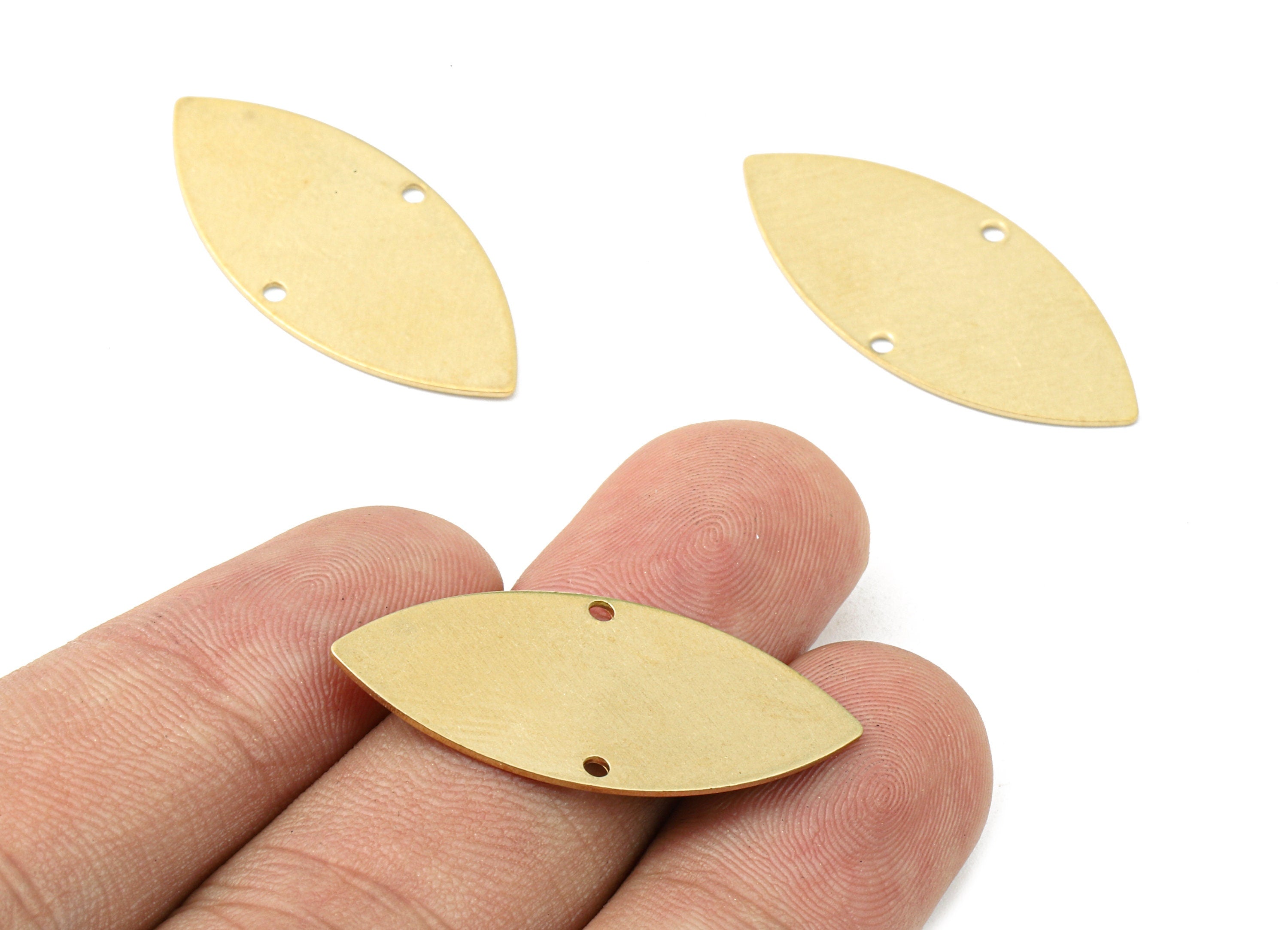 Personalized stamping blank - Brass Eye Connectors - Raw Brass Eye Earring and Pendant - Necklace Connectors - 32.05x14.9x0.59mm - PP2434 - DOMEDBAZAAR