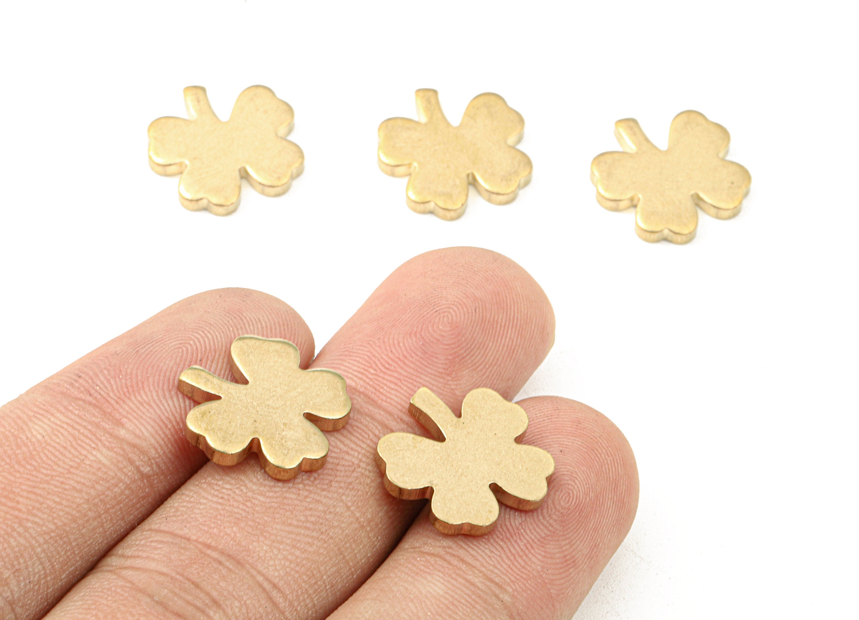 Brass Four Leaf Clovers Blank - Raw Brass Four Leaf Clovers Stamping Blank - Brass Stamping Tag - Jewelry Supplies - 15.3x15x2.14mm - PP2669 - DOMEDBAZAAR
