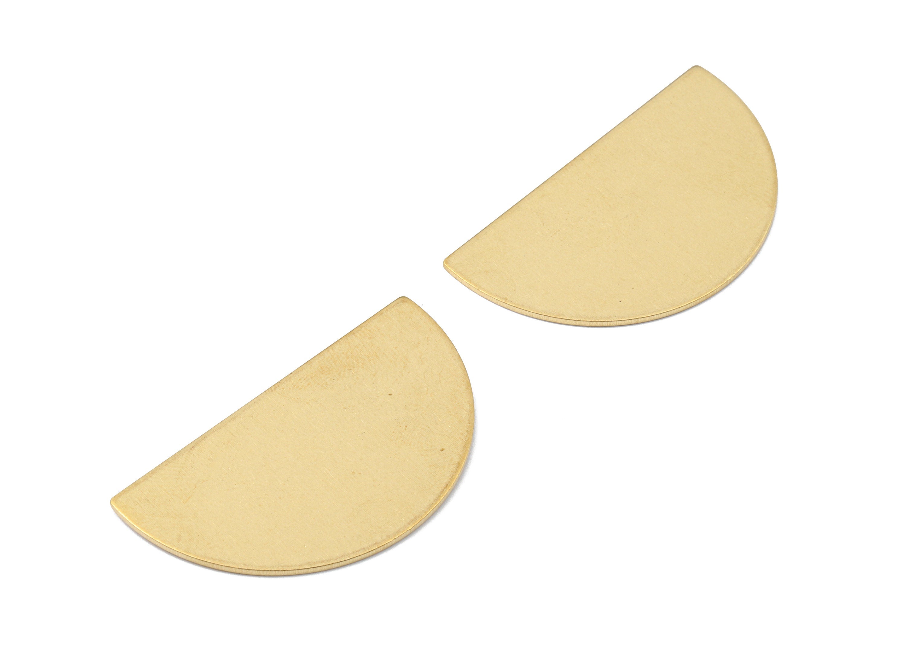 Brass Semicircle Blank - Raw Brass Semicircle Blank - Brass Semicircle Tag - Brass Stamping Tag - 37.96x21.56x0.82mm - PP2383 - DOMEDBAZAAR