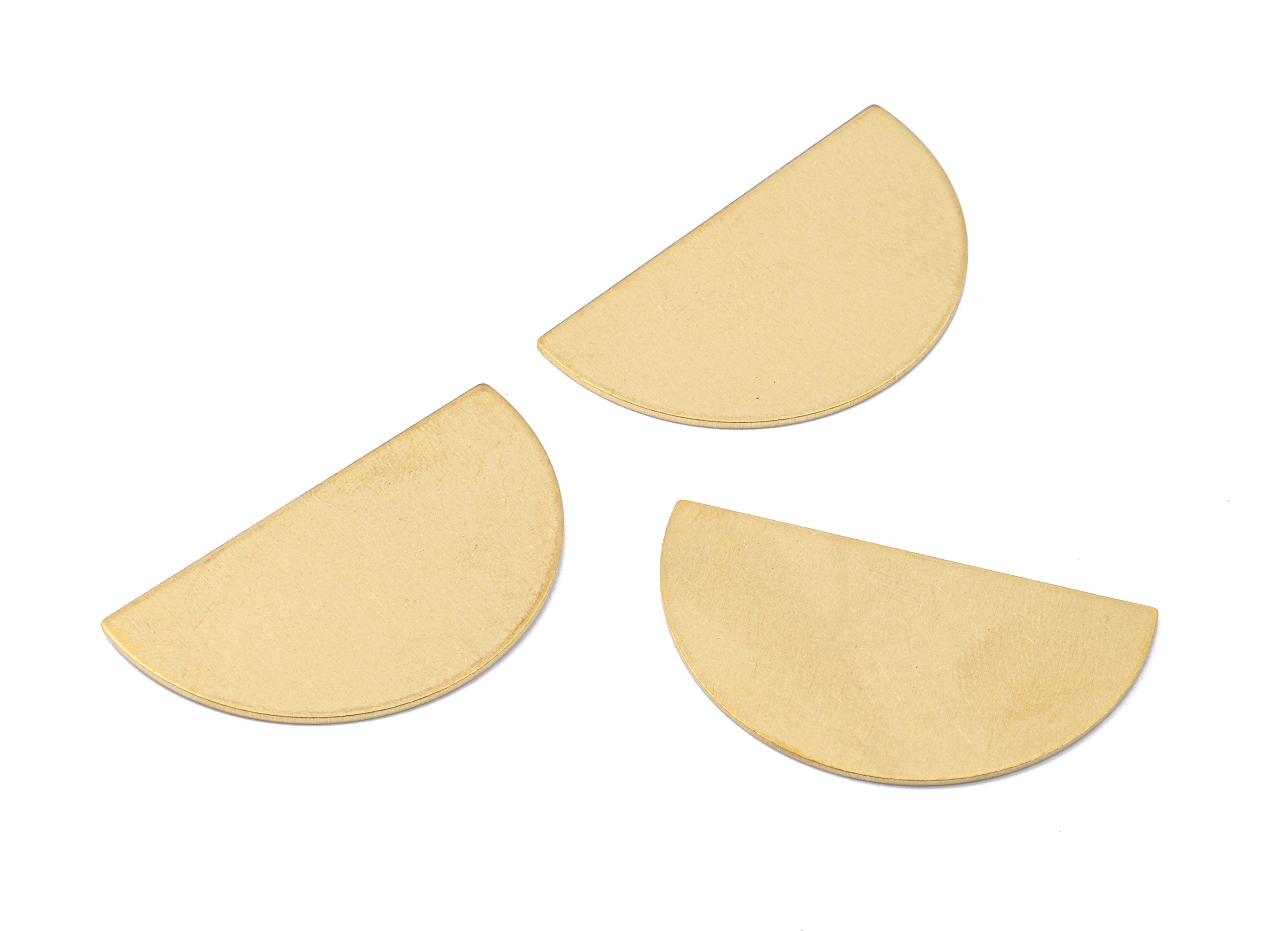 Brass Semicircle Blank - Raw Brass Semicircle Blank - Brass Semicircle Tag - Brass Stamping Tag - 37.96x21.56x0.82mm - PP2383 - DOMEDBAZAAR