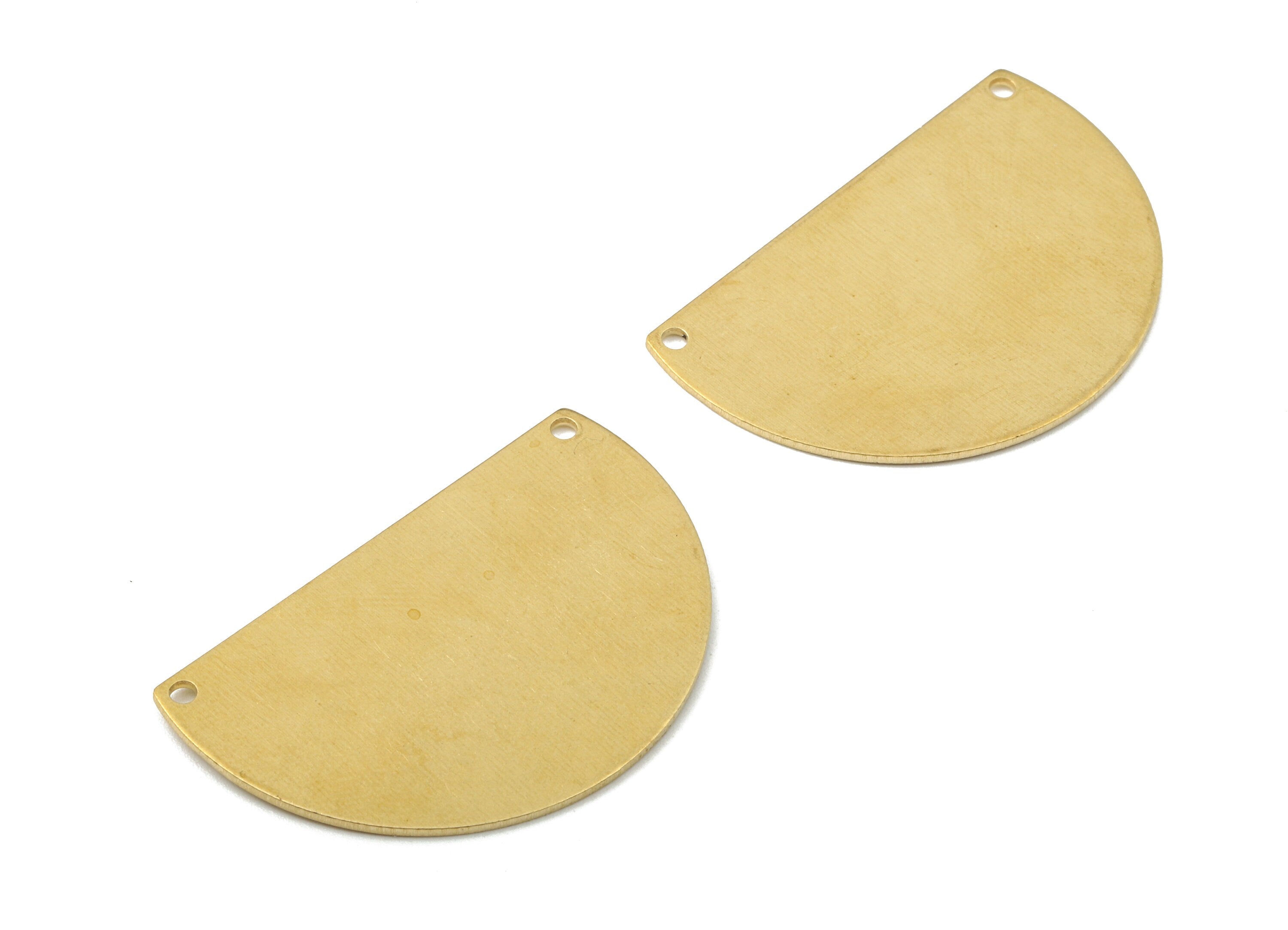 Personalized stamping blank - Brass Semicircle Connectors - Raw Brass Semicircle Necklace and Pendant - 38.03x24.84x0.83mm - PP2387 - DOMEDBAZAAR