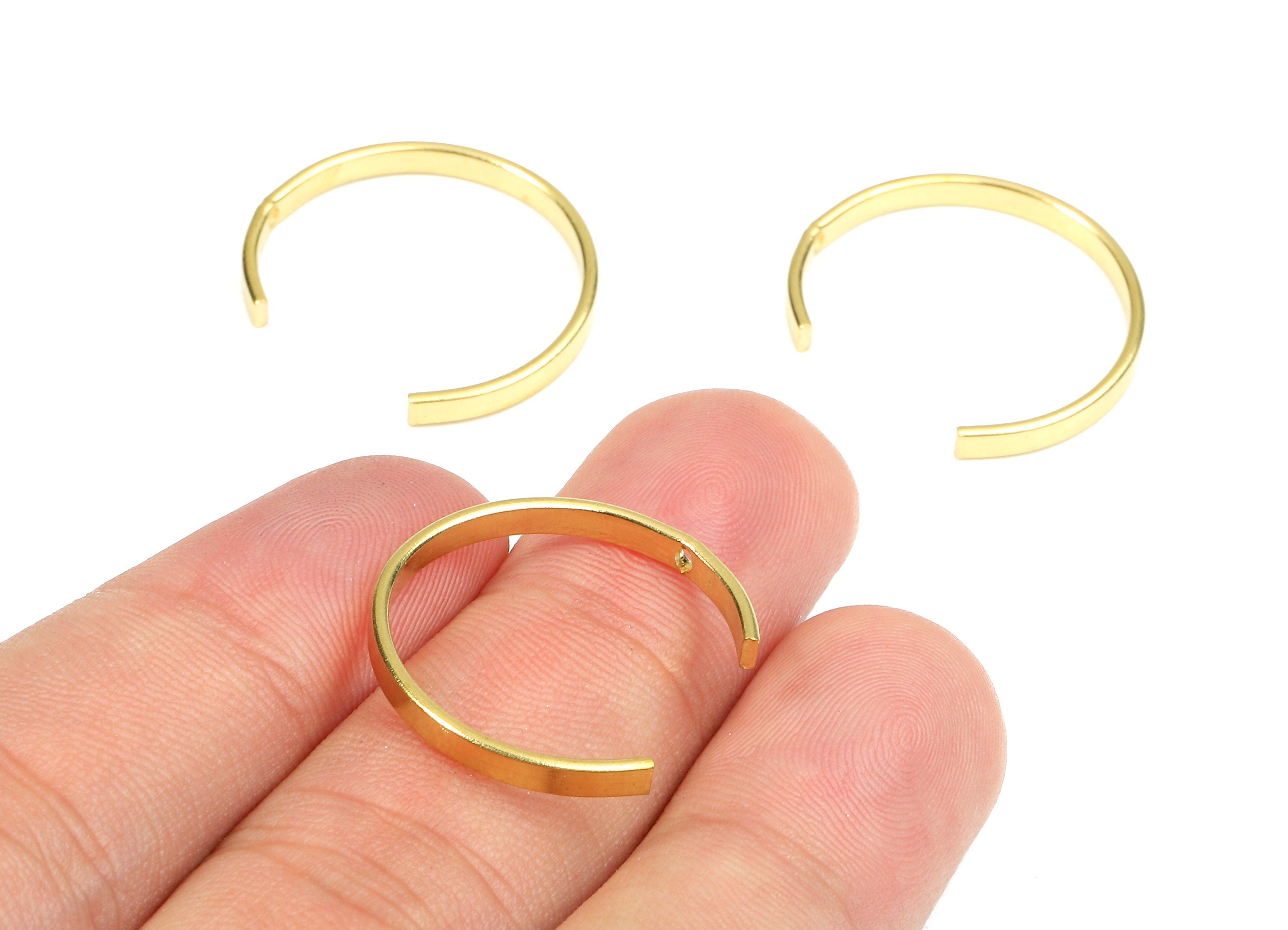 Brass C Earring Charms - Raw Brass Crescent Moon Earrings and Pendant - Brass C Necklace - Jewelry Supplies - 22.82x2.46x1.04mm - PP2715 - DOMEDBAZAAR