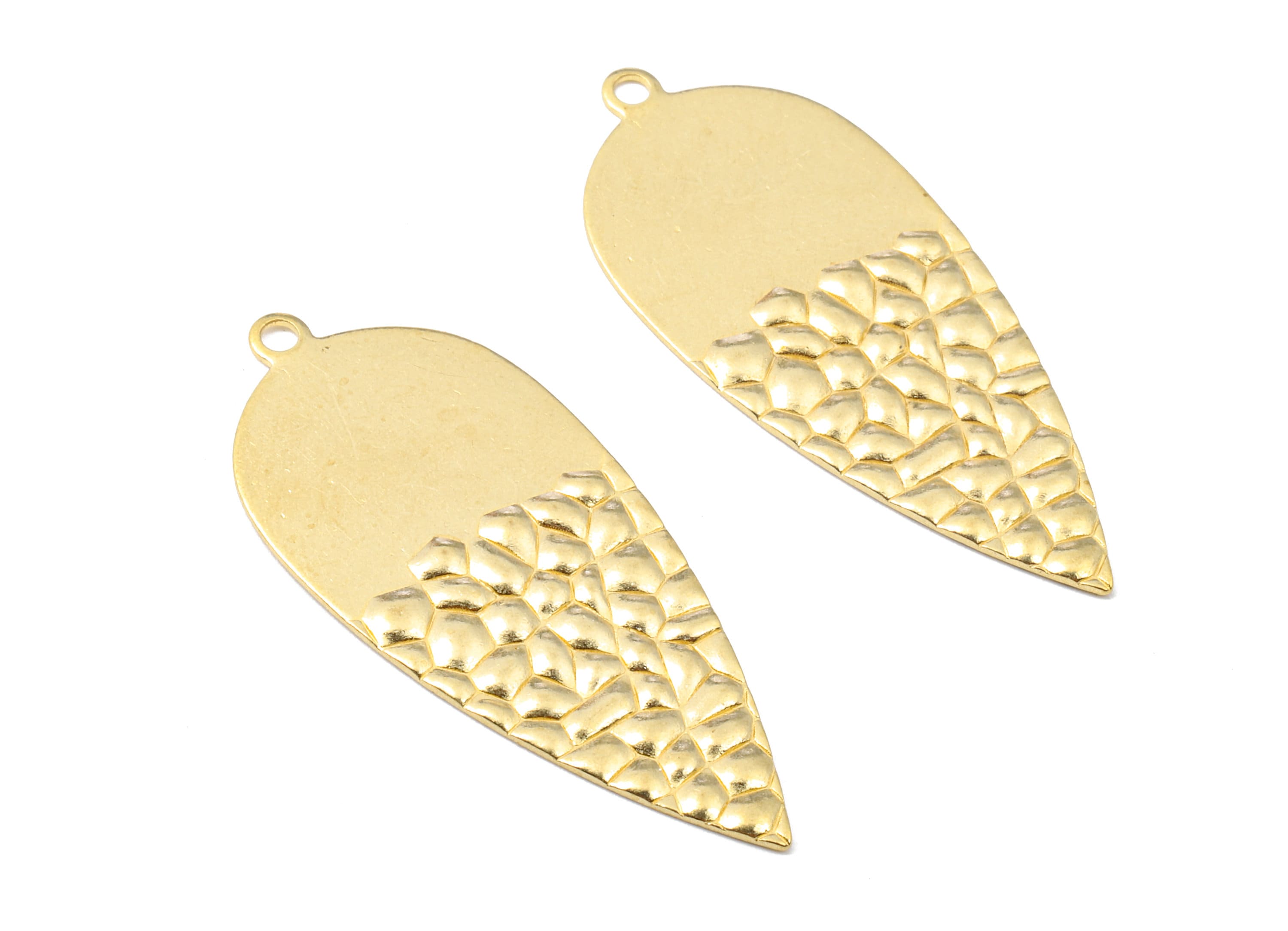 Brass Carrot Charms - Raw Brass Wavy Carrot Earrings and Pendant - Brass Drop Necklace - Jewelry Supplies - 42.74x18.57x1.07mm - PP2529 - DOMEDBAZAAR