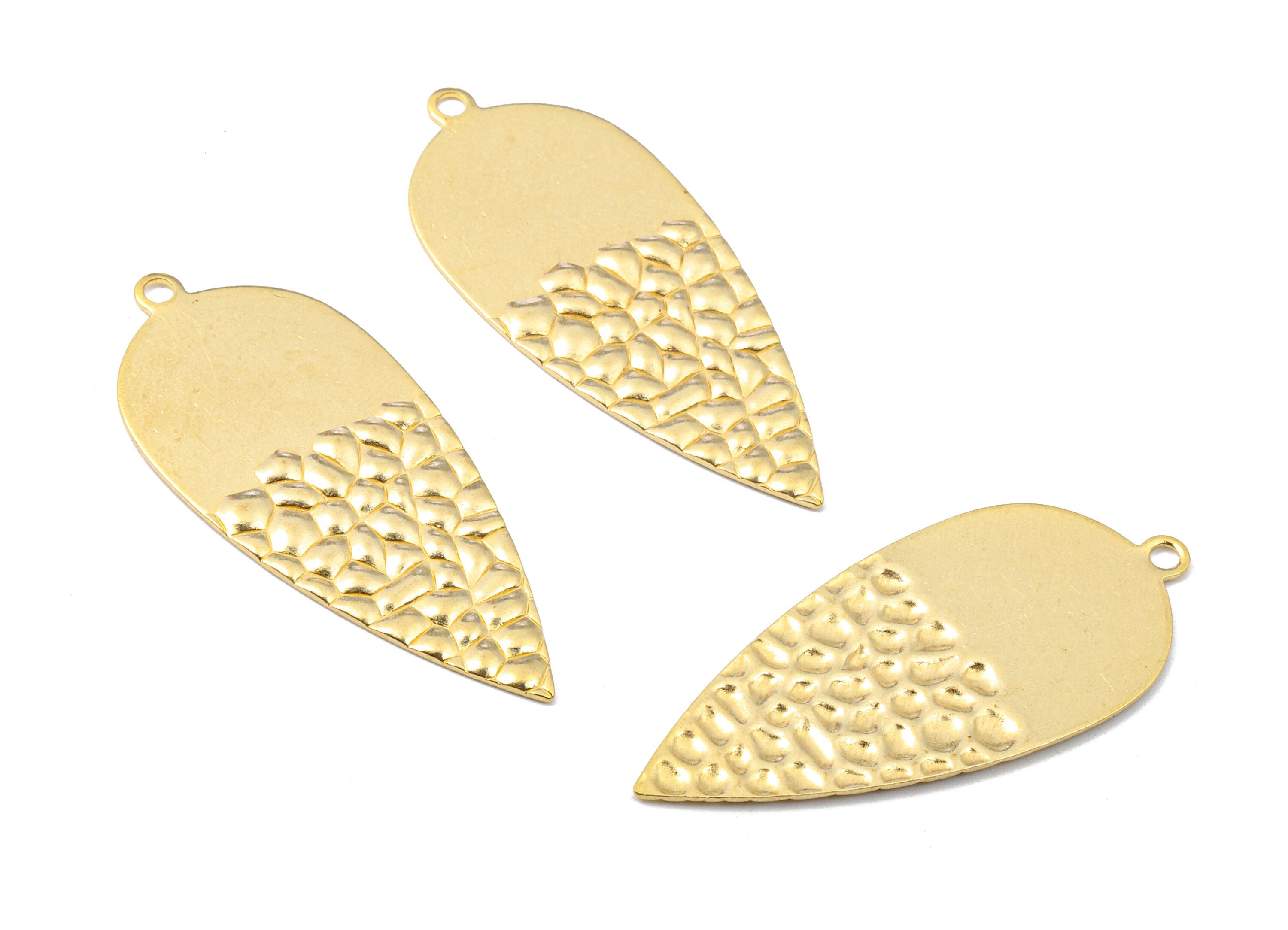 Brass Carrot Charms - Raw Brass Wavy Carrot Earrings and Pendant - Brass Drop Necklace - Jewelry Supplies - 42.74x18.57x1.07mm - PP2529 - DOMEDBAZAAR