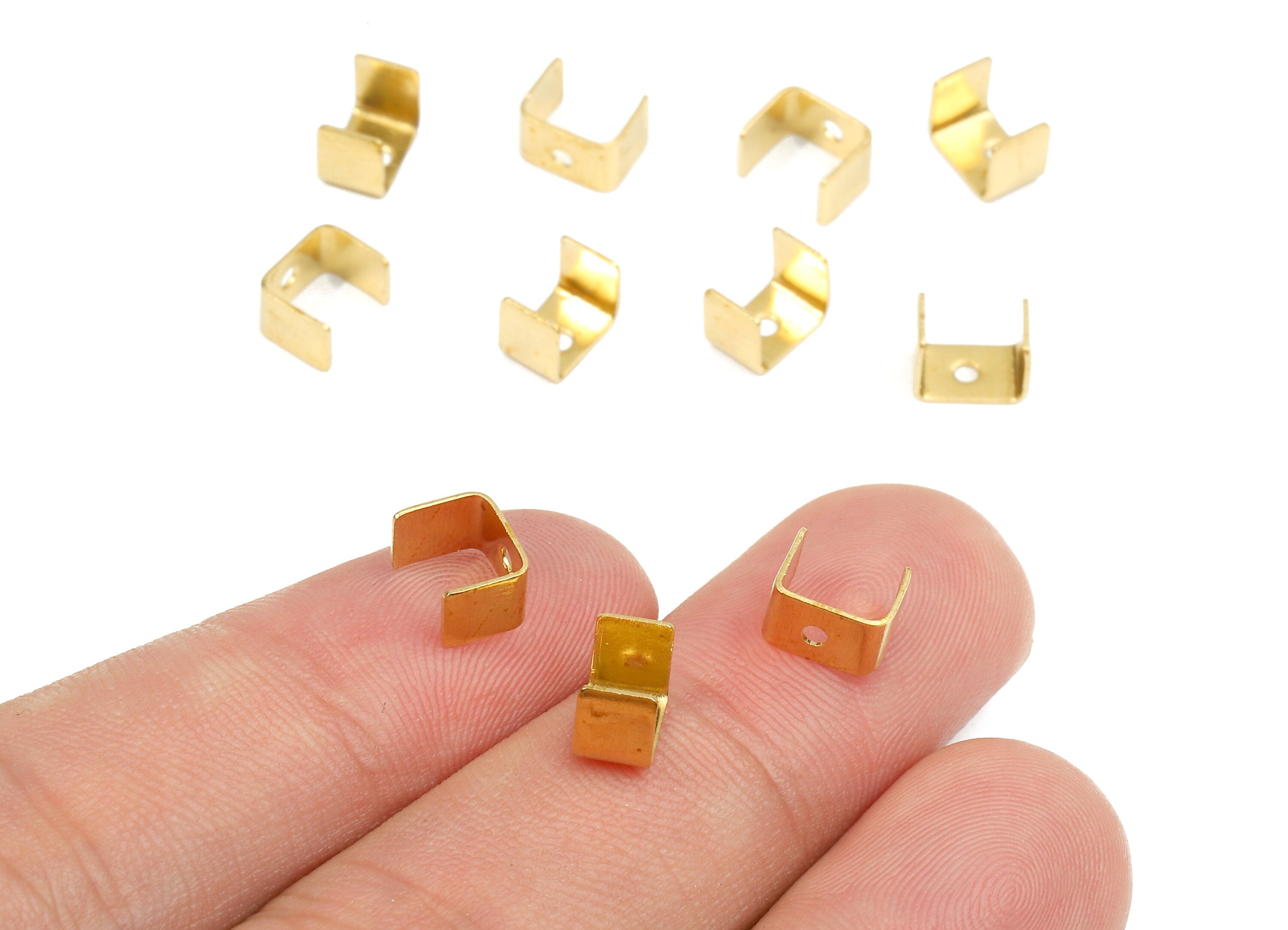 Brass Bead Connectors - Brass Copper Cap - Geometric Connectors - Brass Link Accessories - Jewelry Supplies - 7.1x5.6x0.44mm - PP2710 - DOMEDBAZAAR